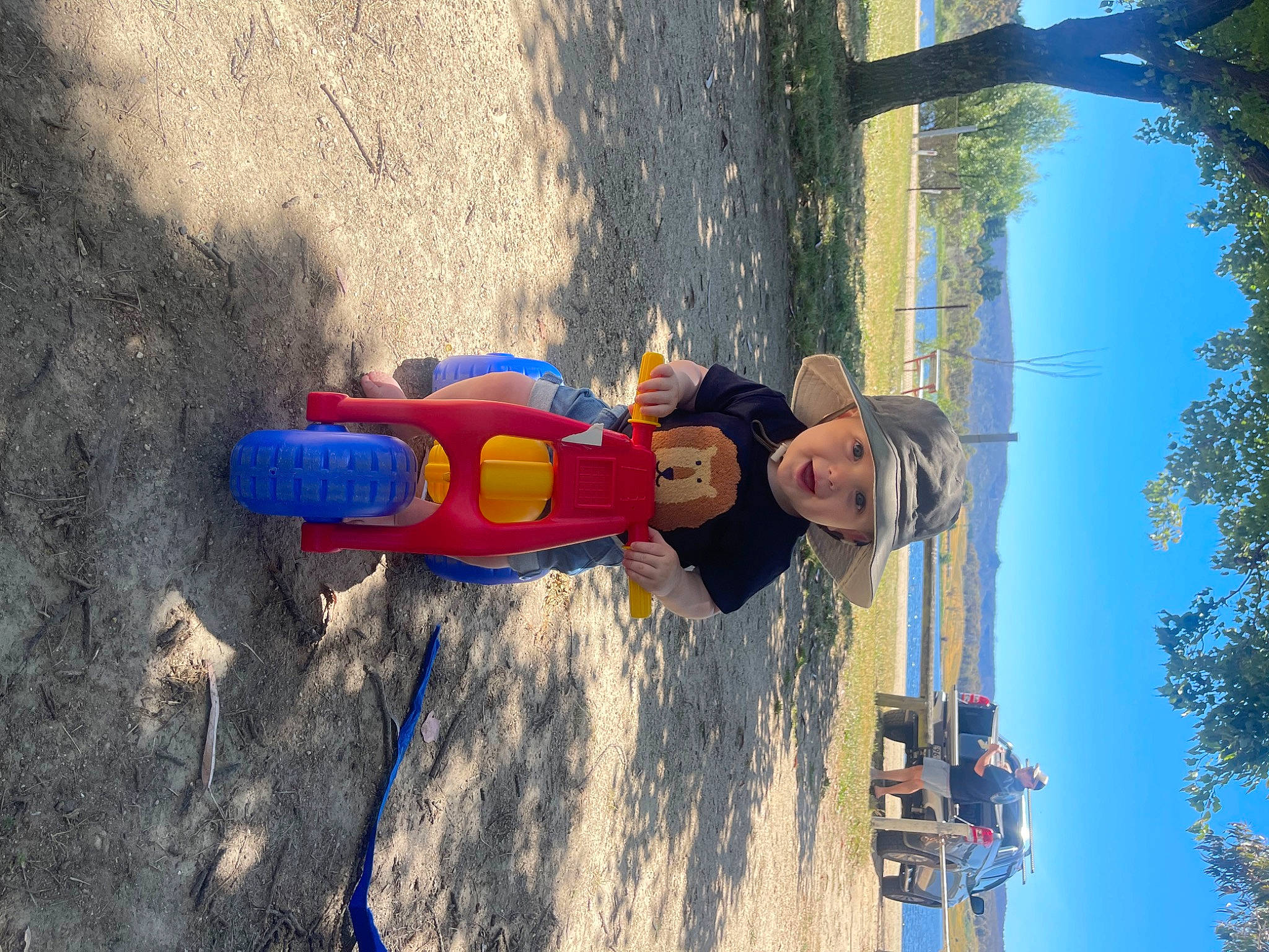 Benji joined the competition — help win amazing prizes! city, electric_blue, fictional_character, fun, hat, headwear, landscape, leisure, person, recreation, sky, smile, soil, toddler, travel, tree