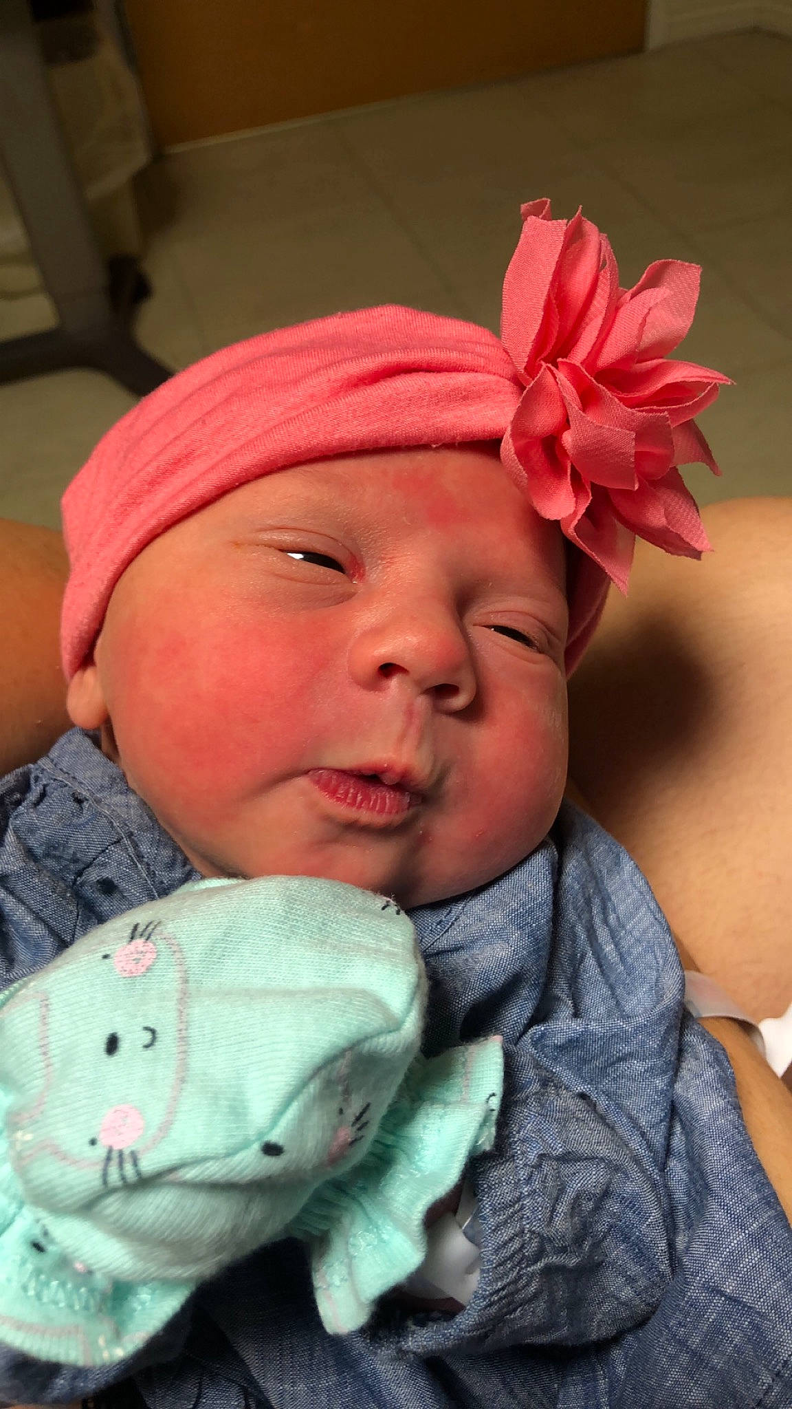 Melissa Lynn Phipps joined the competition — help win amazing prizes! baby, cheek, child, ear, face, hair_accessory, head, headband, headgear, nose, person, pink, skin, smile, toddler