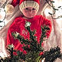 Slade joined the competition — help win amazing prizes! baby, blanket, christmas, christmas_tree, cozy, cute, decoration, face, festive, greenery, holiday, holiday_spirit, indoors, infant, lights, portrait, red_clothing, santa_hat, soft_texture, winter