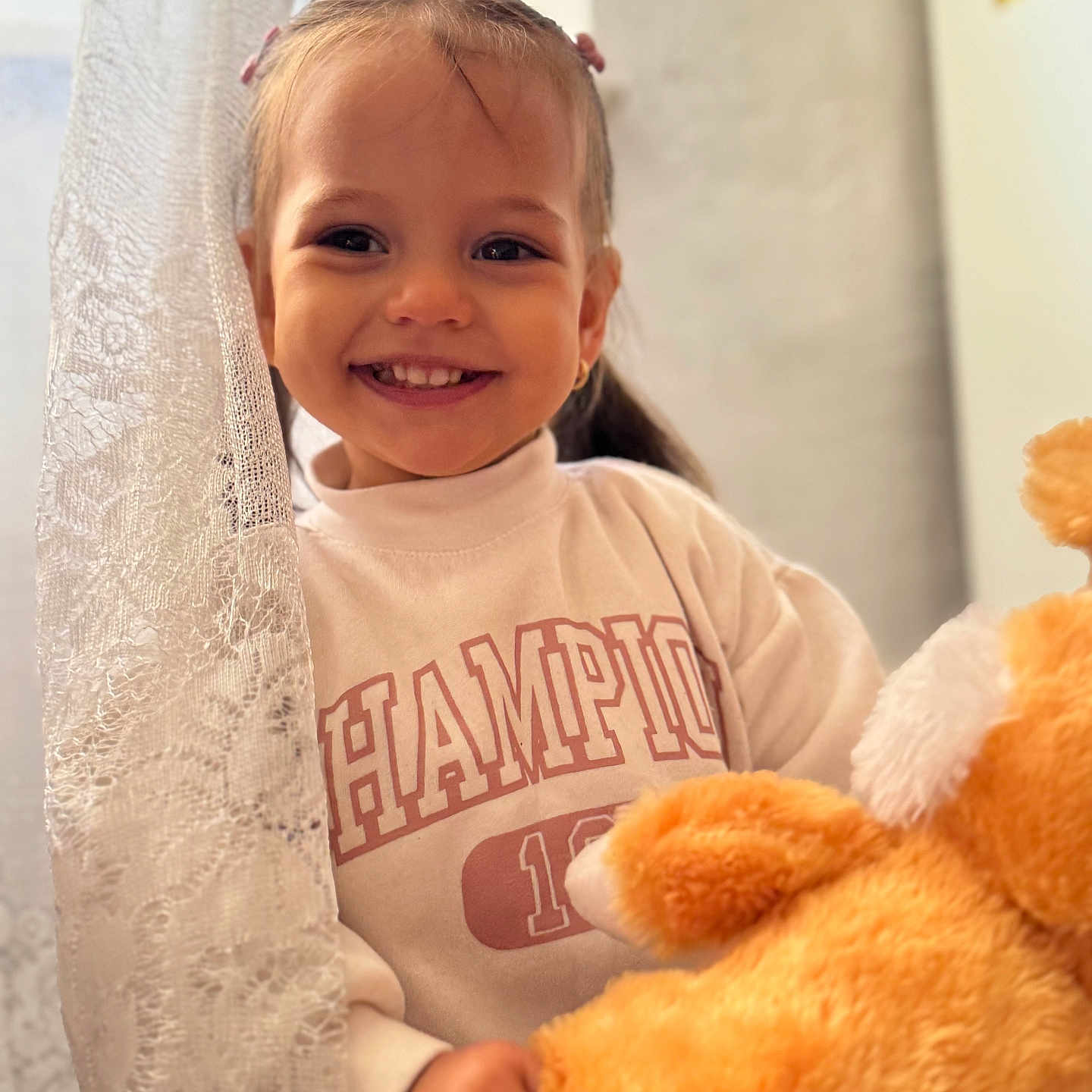 Aurora Iuliana joined the competition — help win amazing prizes! baby, ball, bodypart, clothing, dress, face, finger, football, hand, happy, head, person, photography, portrait, smile, soccer, soccerball, t_shirt, teddybear, toy