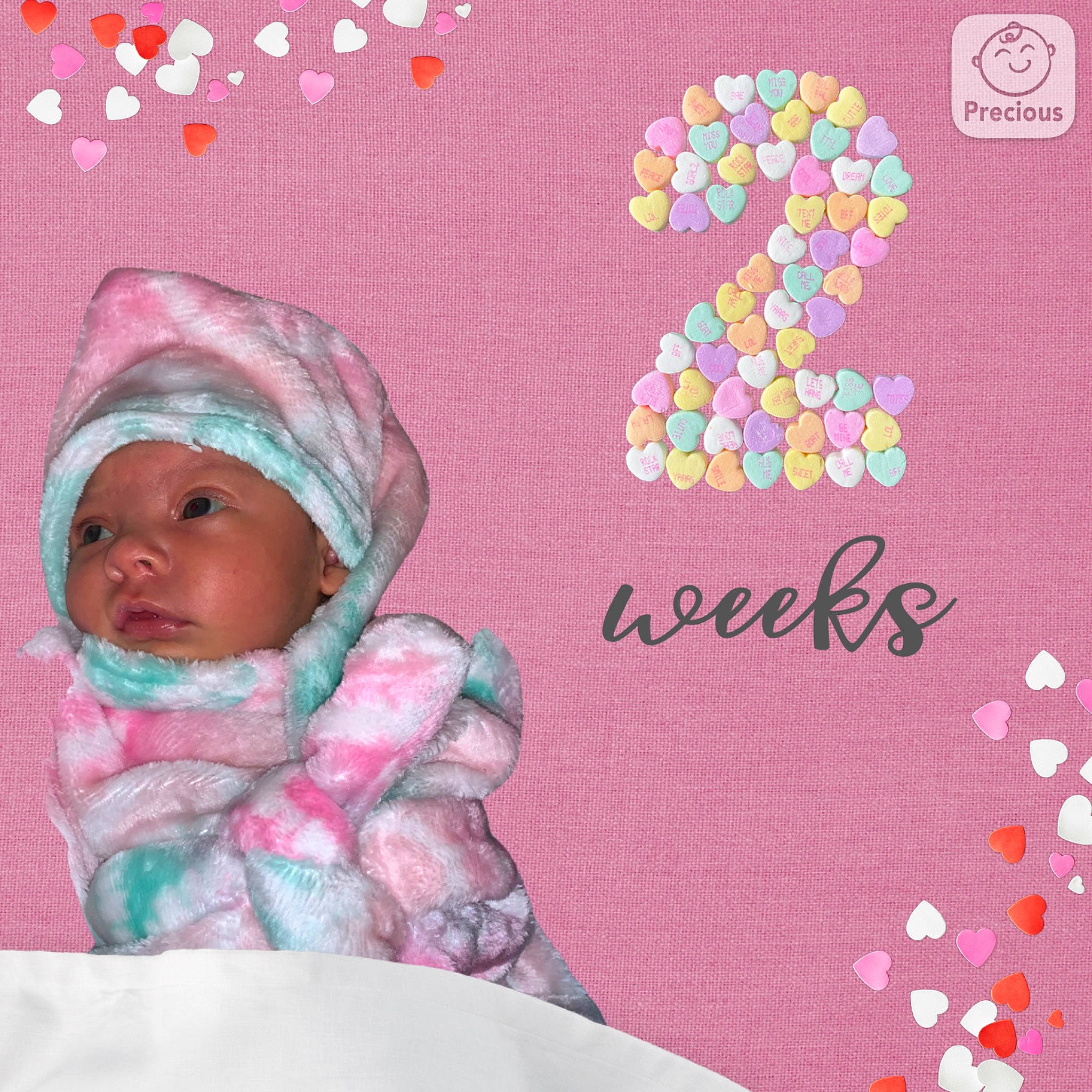 Evelyn is registered to the contest to win money with this photo: art, baby, baby_toddler_clothing, child, circle, comfort, creative_arts, event, font, greeting, greeting_card, happy, headwear, linens, magenta, party_supply, pattern, person, pink, rectangle