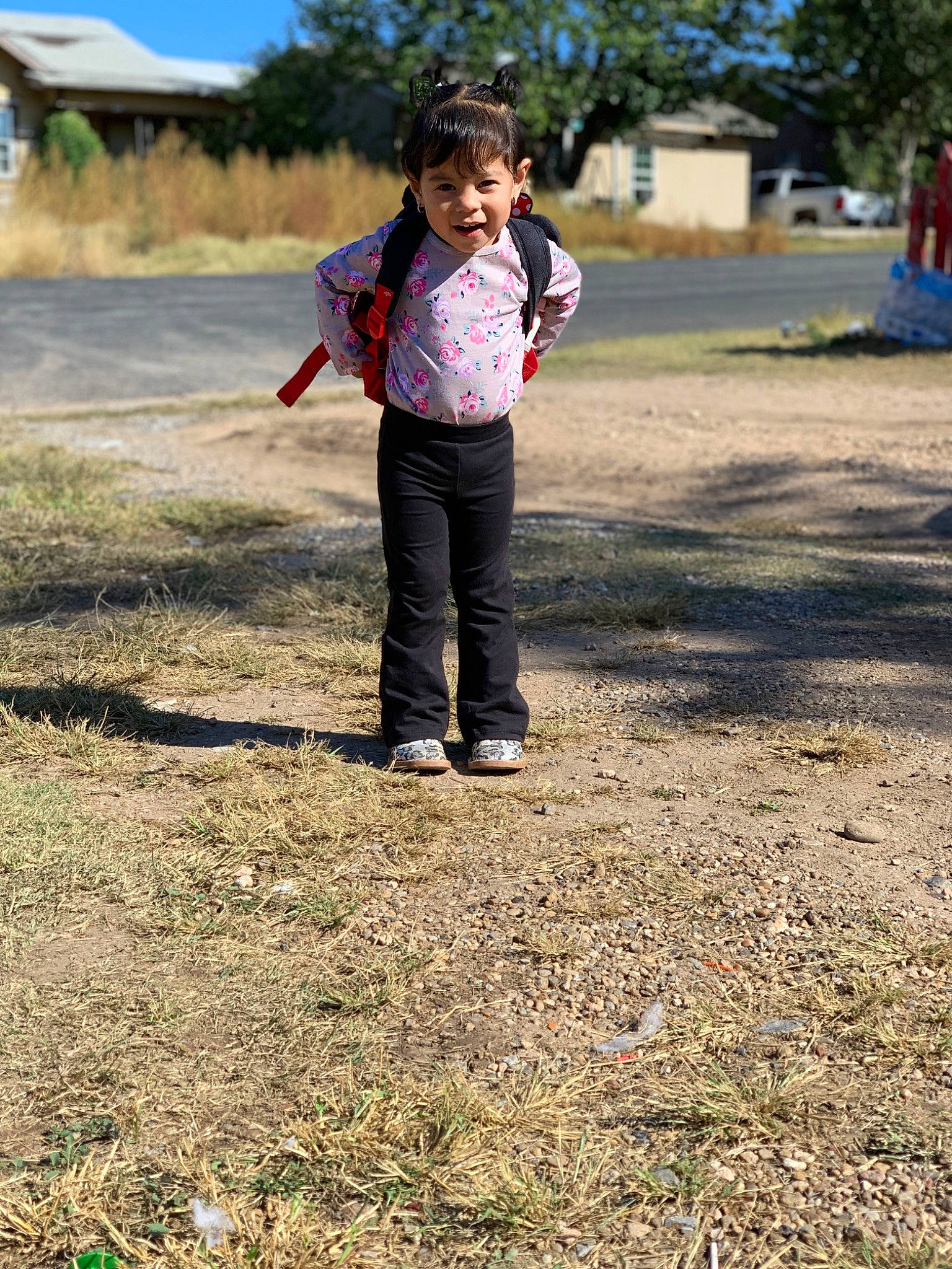 Daisy joined the competition — help win amazing prizes! asphalt, child, field, fun, grass, grassland, happy, landscape, leisure, people_in_nature, person, plant, prairie, recreation, sand, shadow, soil, toddler, tree, vacation