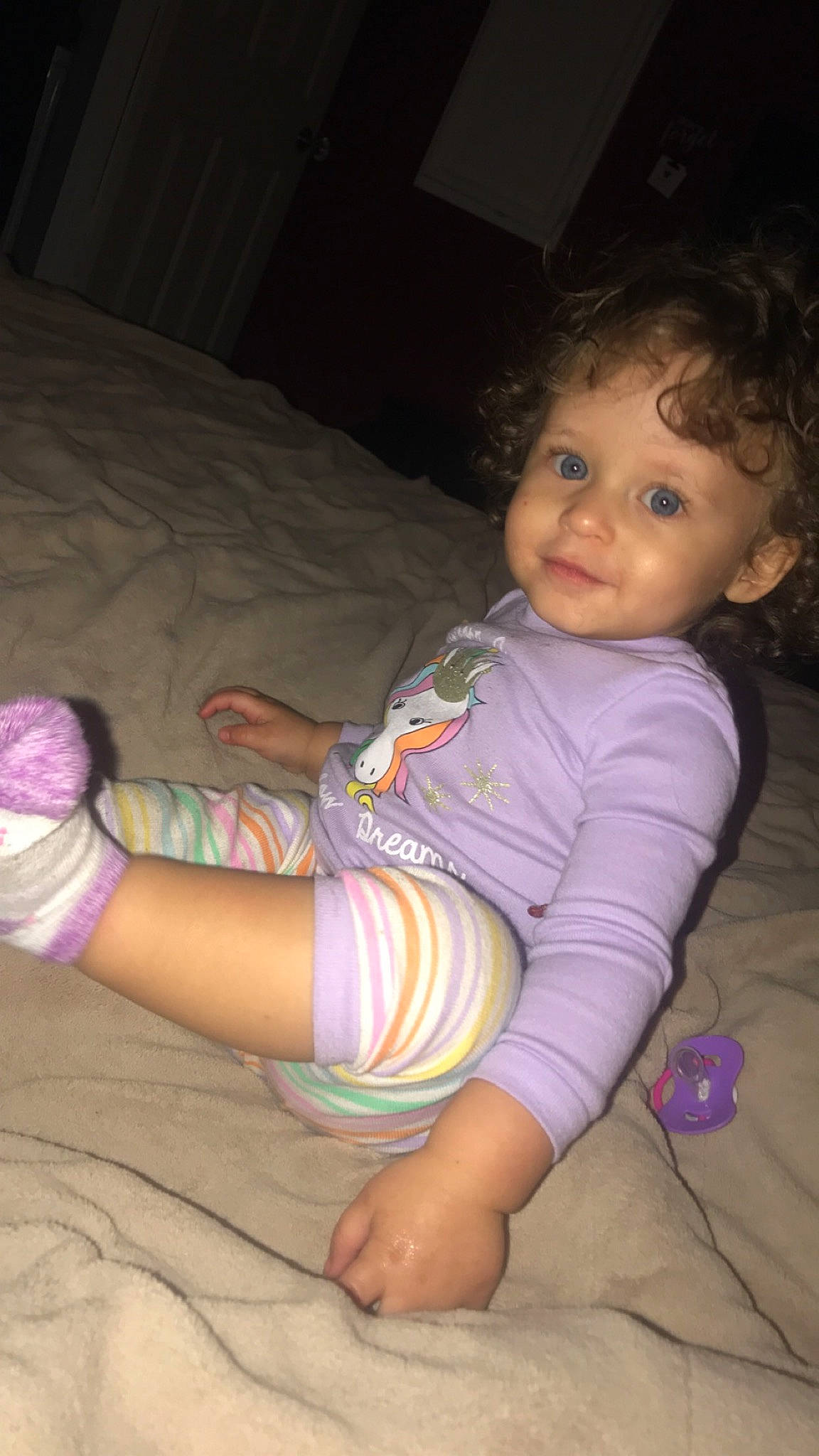 Delilah is registered to the contest to win money with this photo: baby, cheek, child, eye, fun, iris, leg, person, pink, play, sitting, skin, smile, toddler