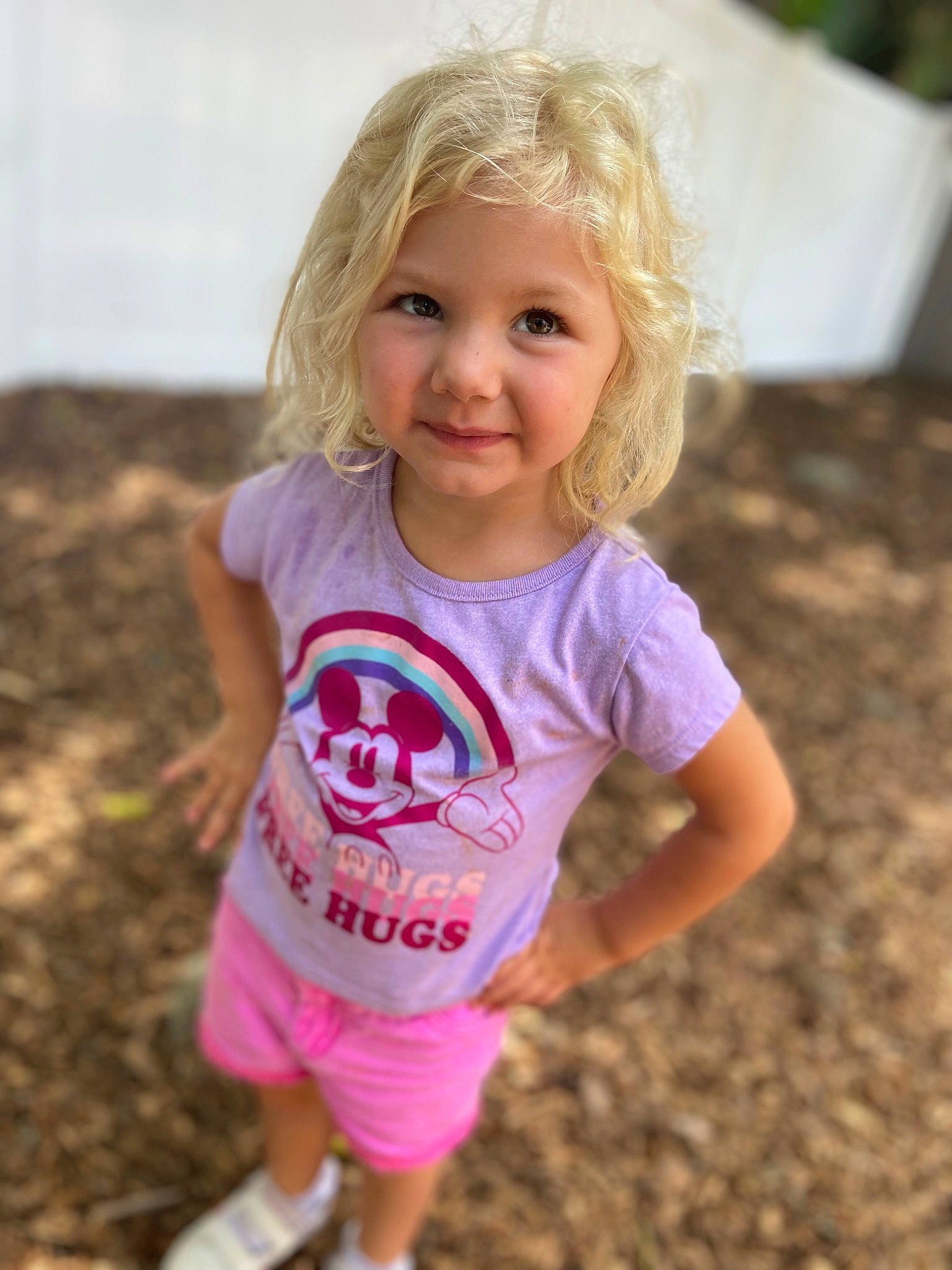 Audrey joined the competition — help win amazing prizes! baby_toddler_clothing, child, chin, eye, face, fun, grass, hair, happy, joy, leisure, magenta, people_in_nature, person, pink, recreation, skin, sleeve, smile, summer