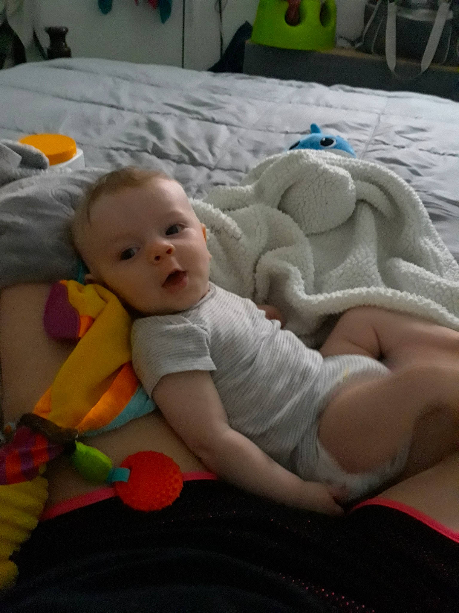 Brice is registered to the contest to win money with this photo: baby, child, nap, person, play, skin, toddler, toy, vacation