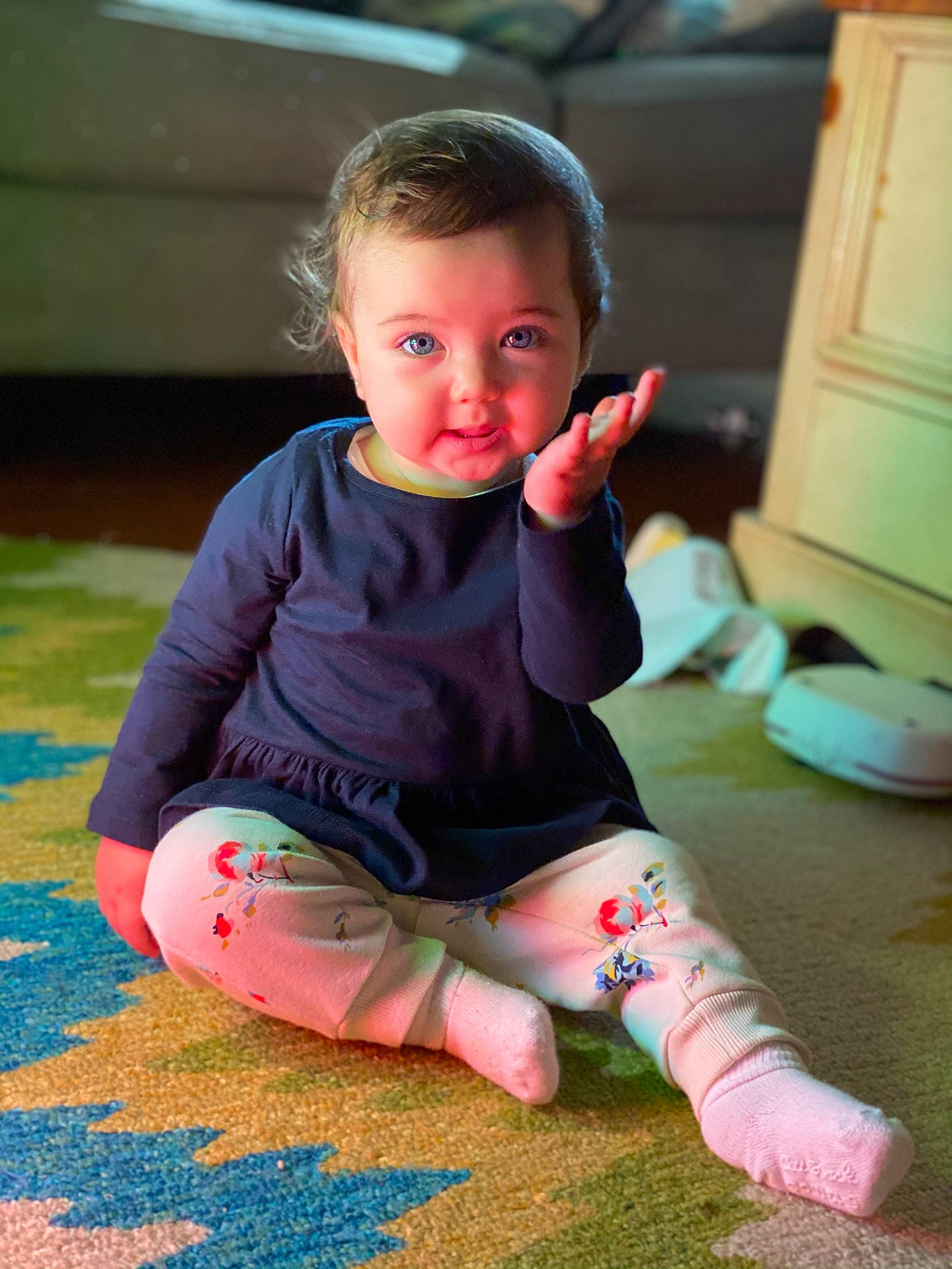 Leighla joined the competition — help win amazing prizes! baby, baby_toddler_clothing, barefoot, floor, flooring, foot, fun, grass, happy, head, human_leg, joint, knee, leg, leisure, person, pink, shoulder, t_shirt, thigh
