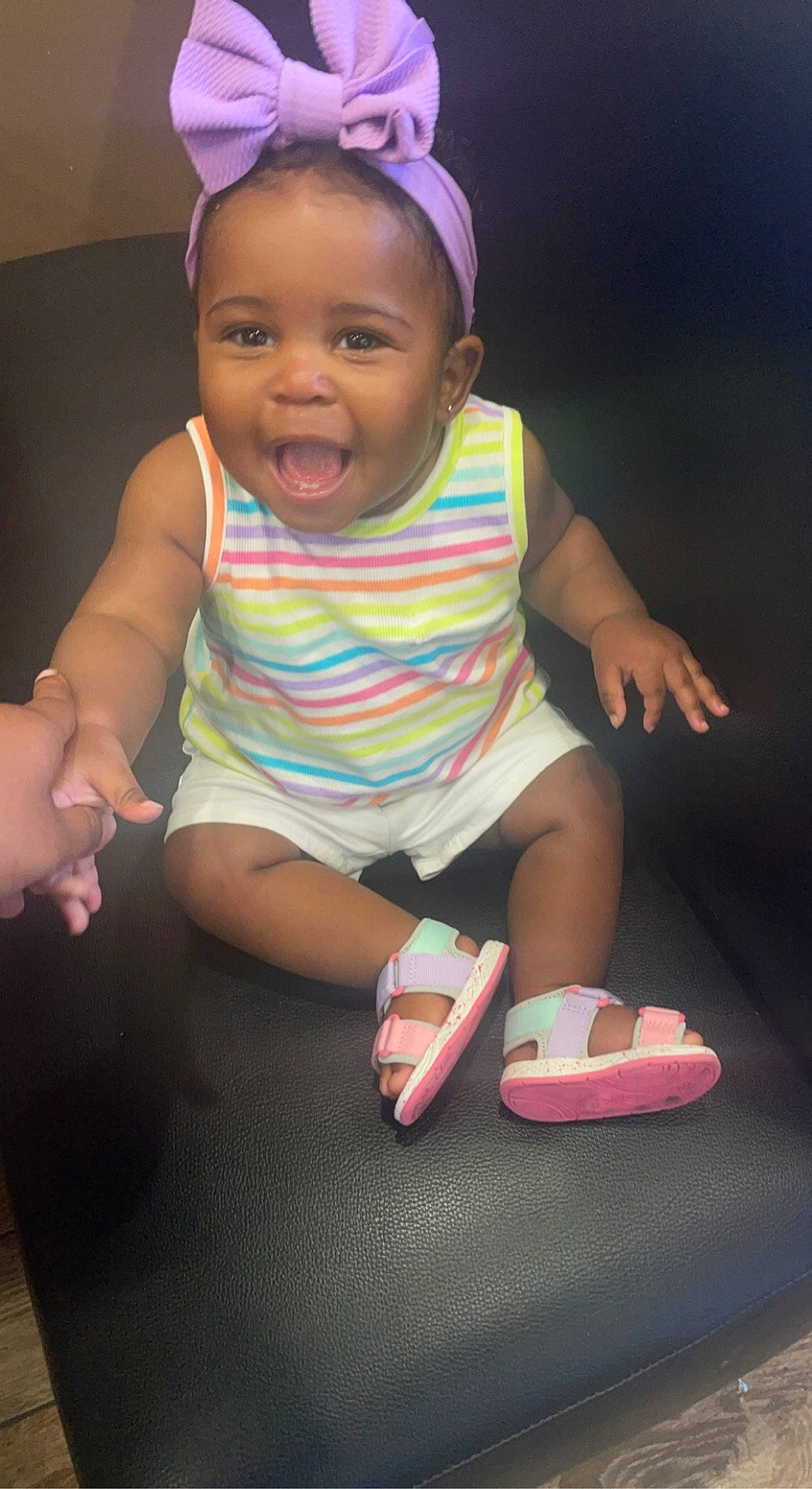 Kadence is registered to the contest to win money with this photo: baby, baby_toddler_clothing, beauty, cheek, dress, eye, face, finger, hand, happy, head, lip, magenta, nail, person, pink, skin, sleeve, smile, thumb