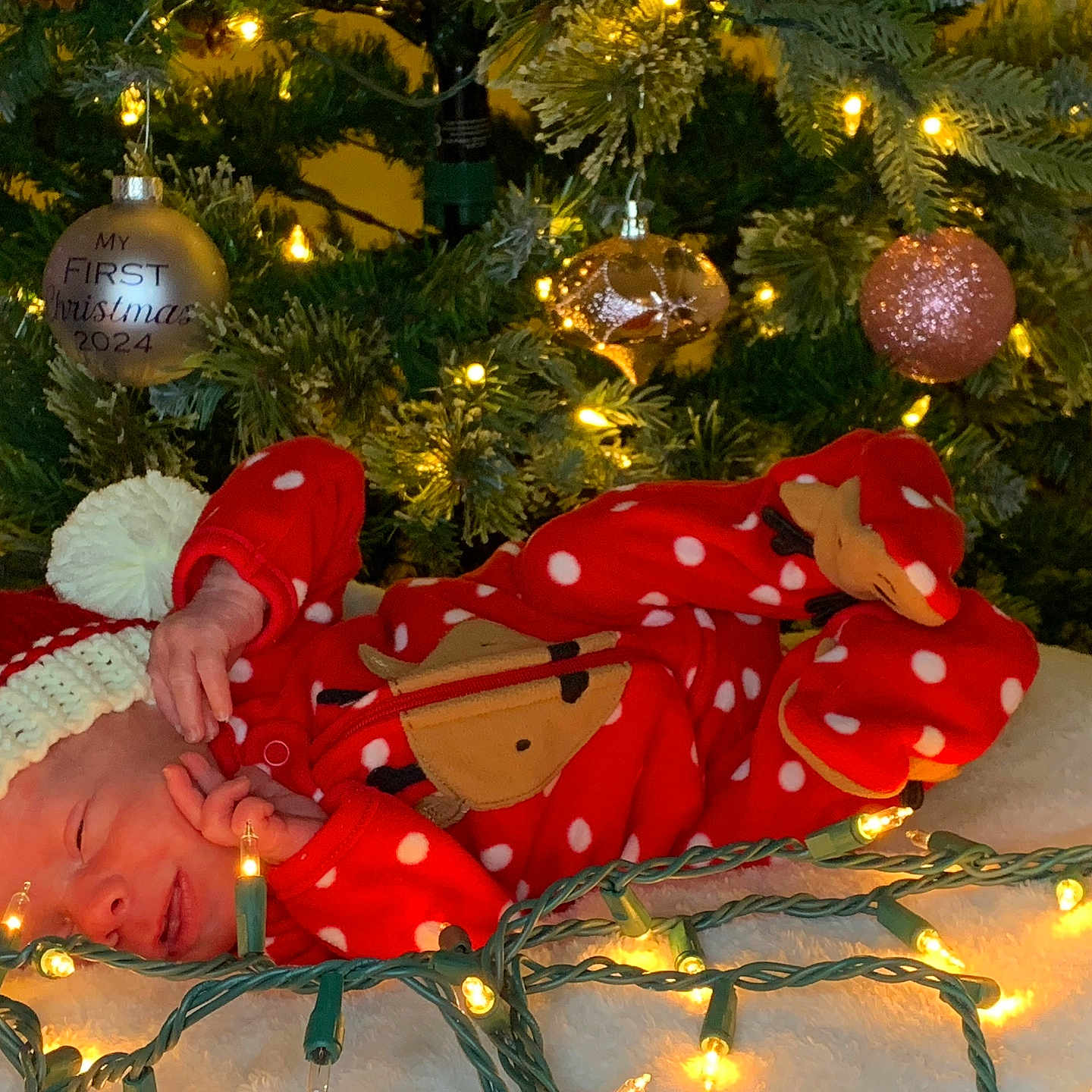 Oliver joined the competition — help win amazing prizes! accessories, baby, candle, cap, christmas, christmasdecorations, christmastree, clothing, conifer, face, festival, fungus, hat, head, lighting, person, photography, plant, portrait, tree