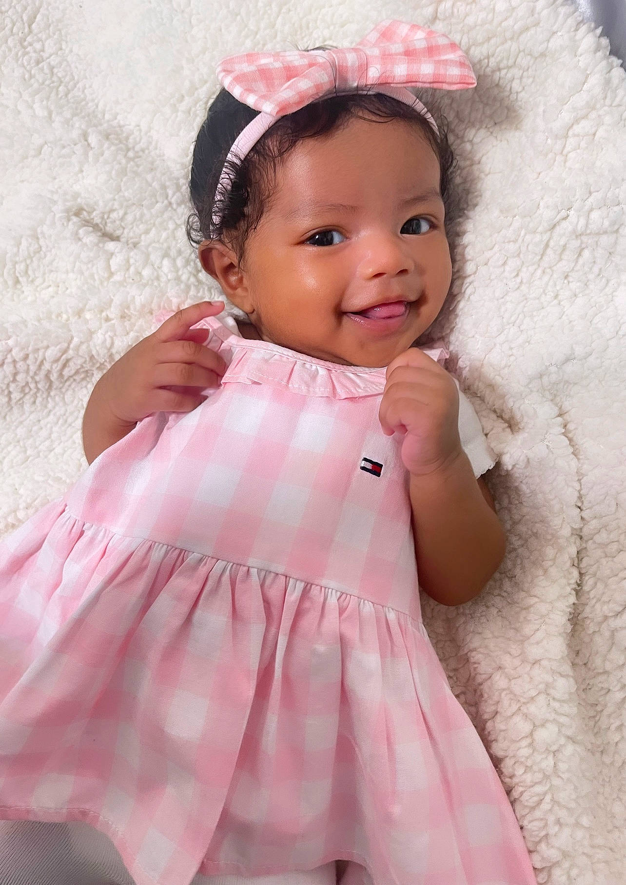 Elyza is registered to the contest to win money with this photo: baby, baby_toddler_clothing, beauty, bridal_accessory, day_dress, dress, embellishment, eyelash, flash_photography, happy, headgear, joy, magenta, one_piece_garment, person, pink, shoulder, skin, sleeve, smile