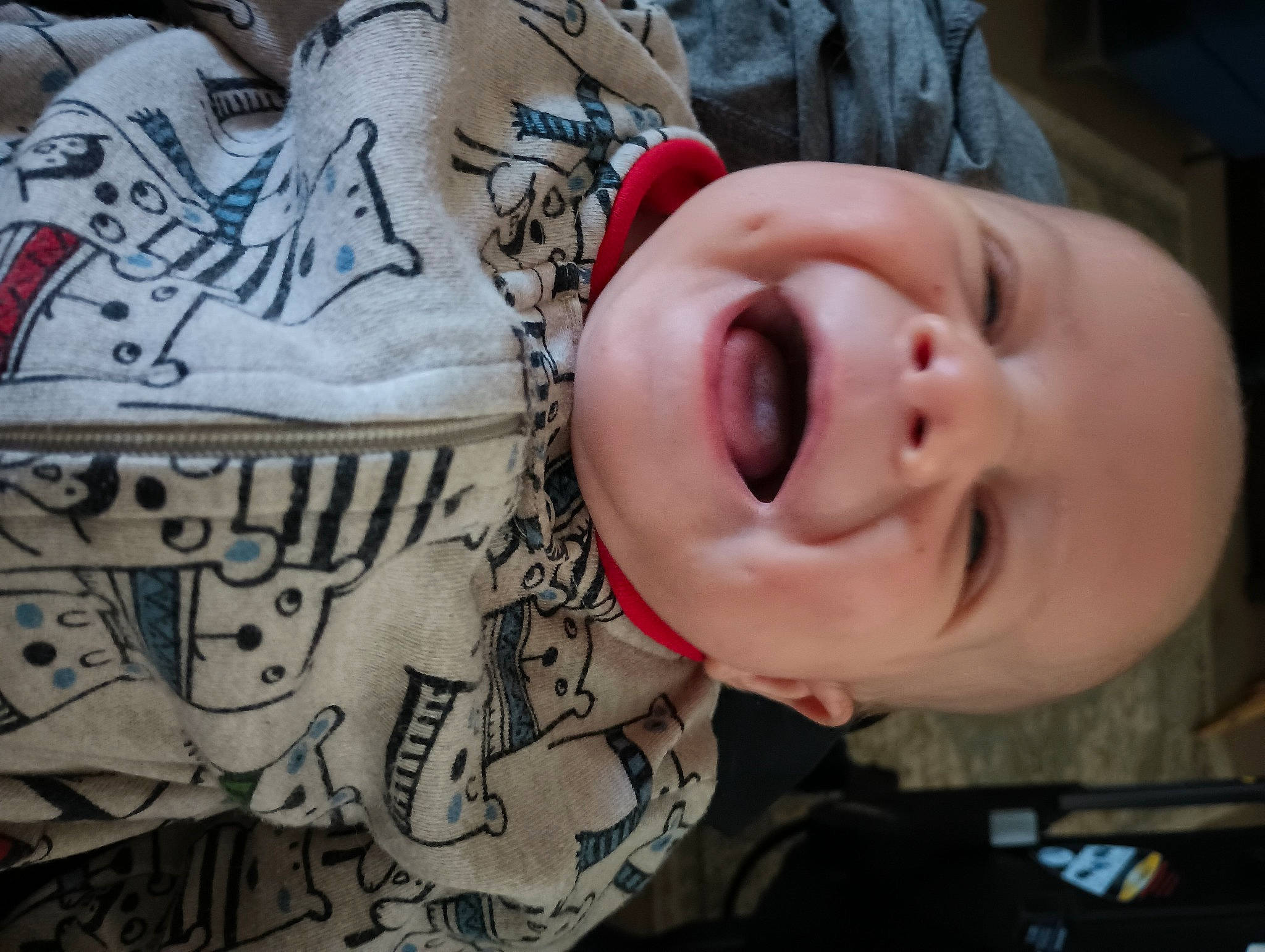 Jensen joined the competition — help win amazing prizes! baby, cheek, close_up, cool, eye, eyelash, forehead, happy, headgear, jaw, lip, mammal, mouth, neck, nose, person, personal_protective_equipment, skin, sleeve, smile