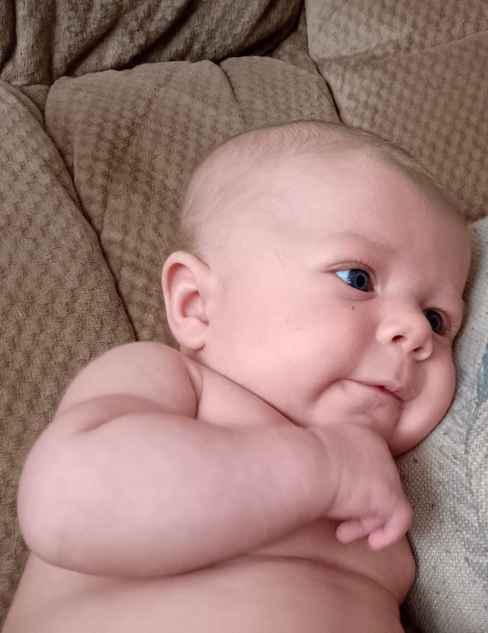 Jensen joined the competition — help win amazing prizes! arm, baby, cheek, chin, comfort, ear, eyebrow, eyelash, finger, gesture, hand, head, iris, lip, mouth, neck, nose, person, skin, stomach