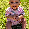 Malana joined the competition — help win amazing prizes! baby, child, infant, smiling, outdoor, grass, sunlight, pink_shirt, sitting, happy, portrait, cute, hands, legs, tooth, nature, daylight, young_child, casual_clothing, face