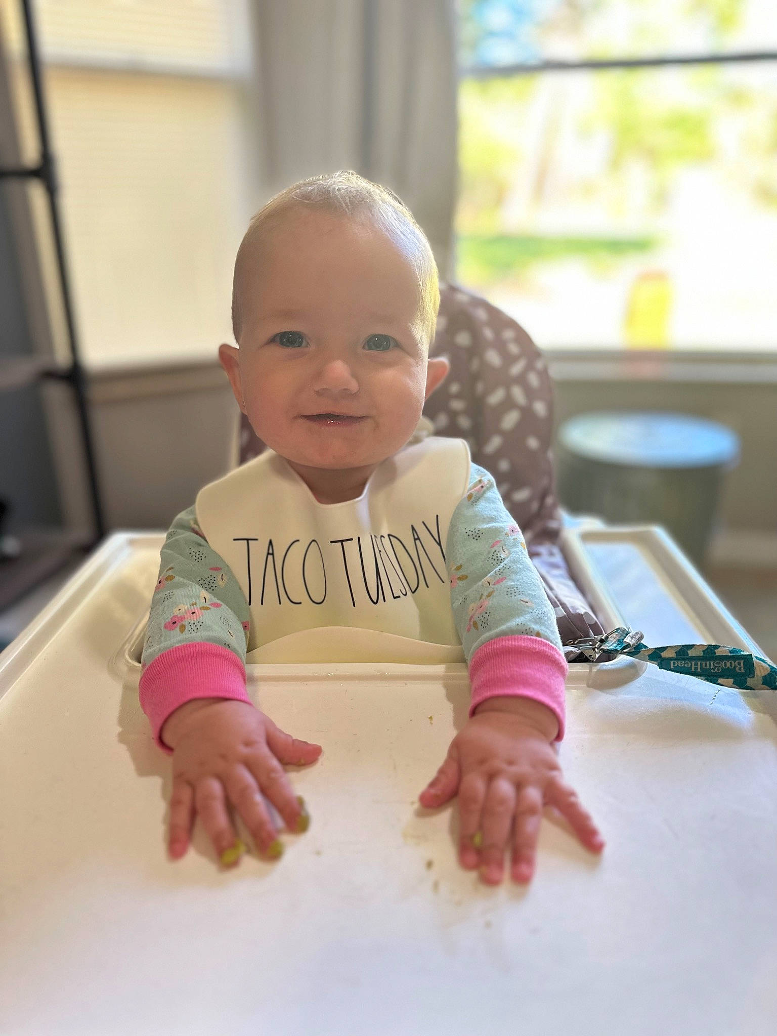 Braelyn is registered to the contest to win money with this photo: baby, baby_products, baby_toddler_clothing, cheek, child, eye, flooring, fun, happy, joy, laugh, nail, person, room, sitting, skin, sleeve, smile, thumb, toddler