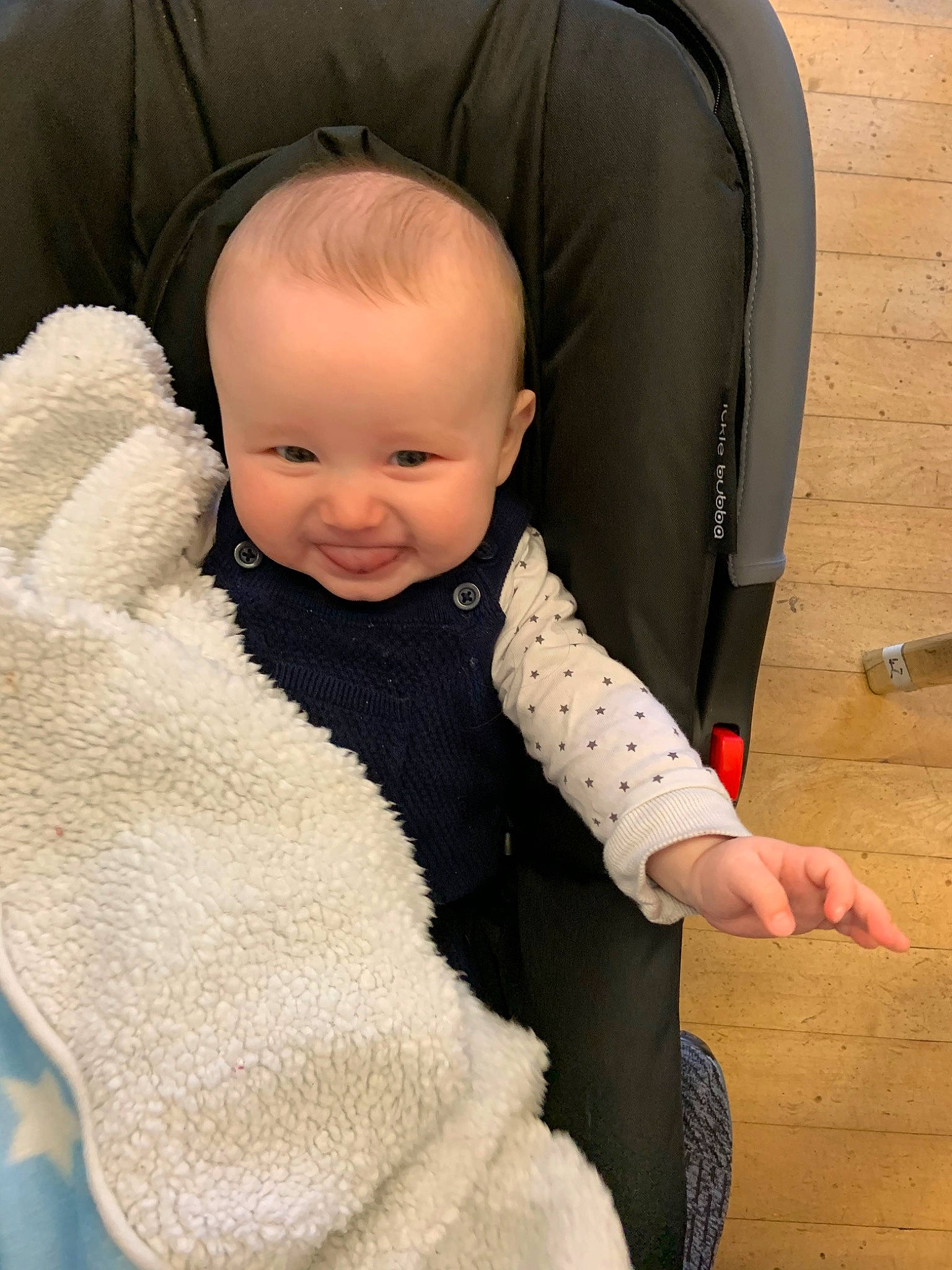 Jenson is registered to the contest to win money with this photo: baby, baby_carriage, baby_in_car_seat, baby_products, baby_sleeping, car_seat, cheek, child, comfort, joy, person, product, skin, toddler, wool