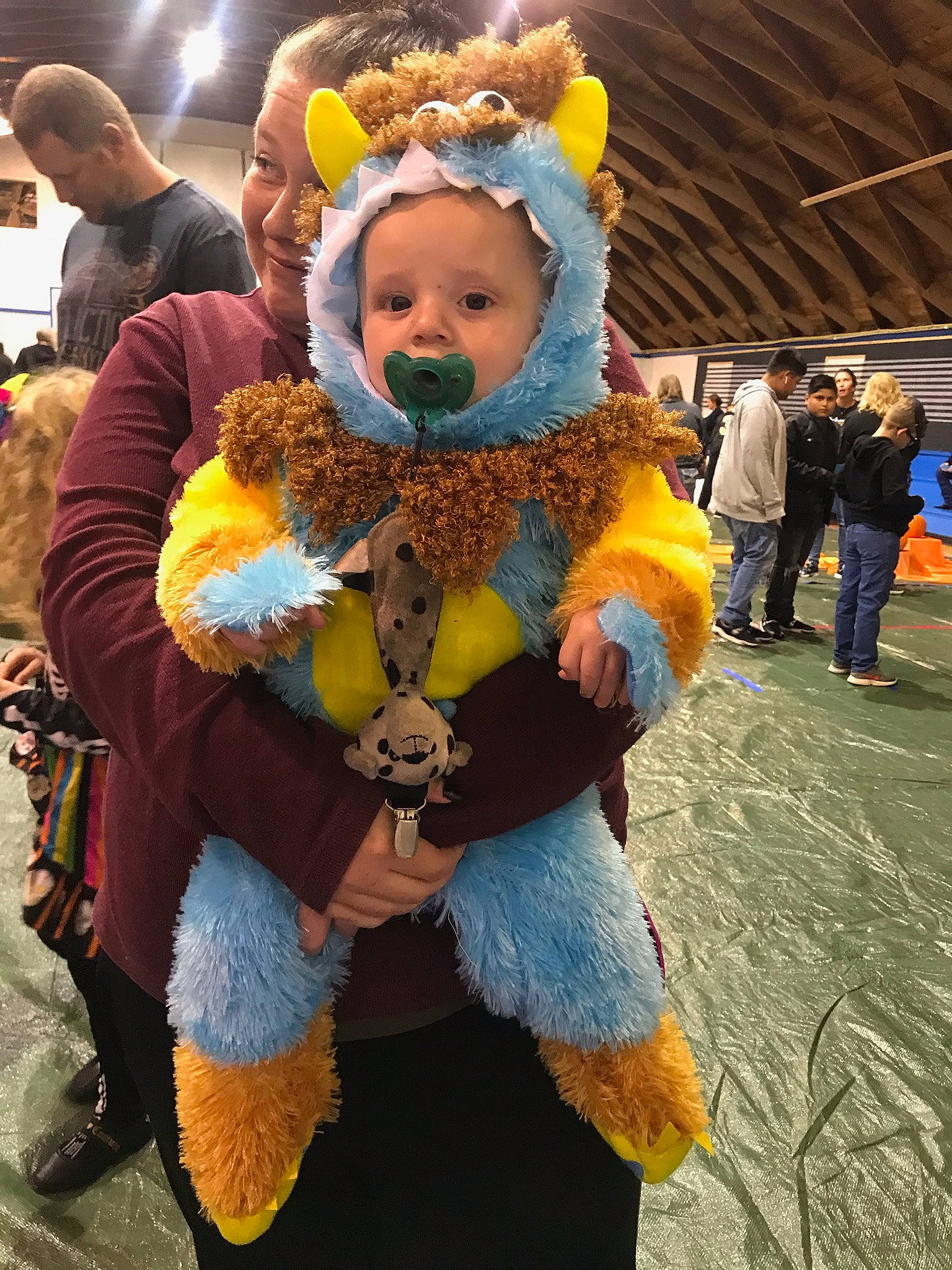 Emmett Christian joined the competition — help win amazing prizes! costume, fun, fur, games, mascot, person, recreation, stuffed_toy, teddy_bear, textile, toy, vacation, yellow