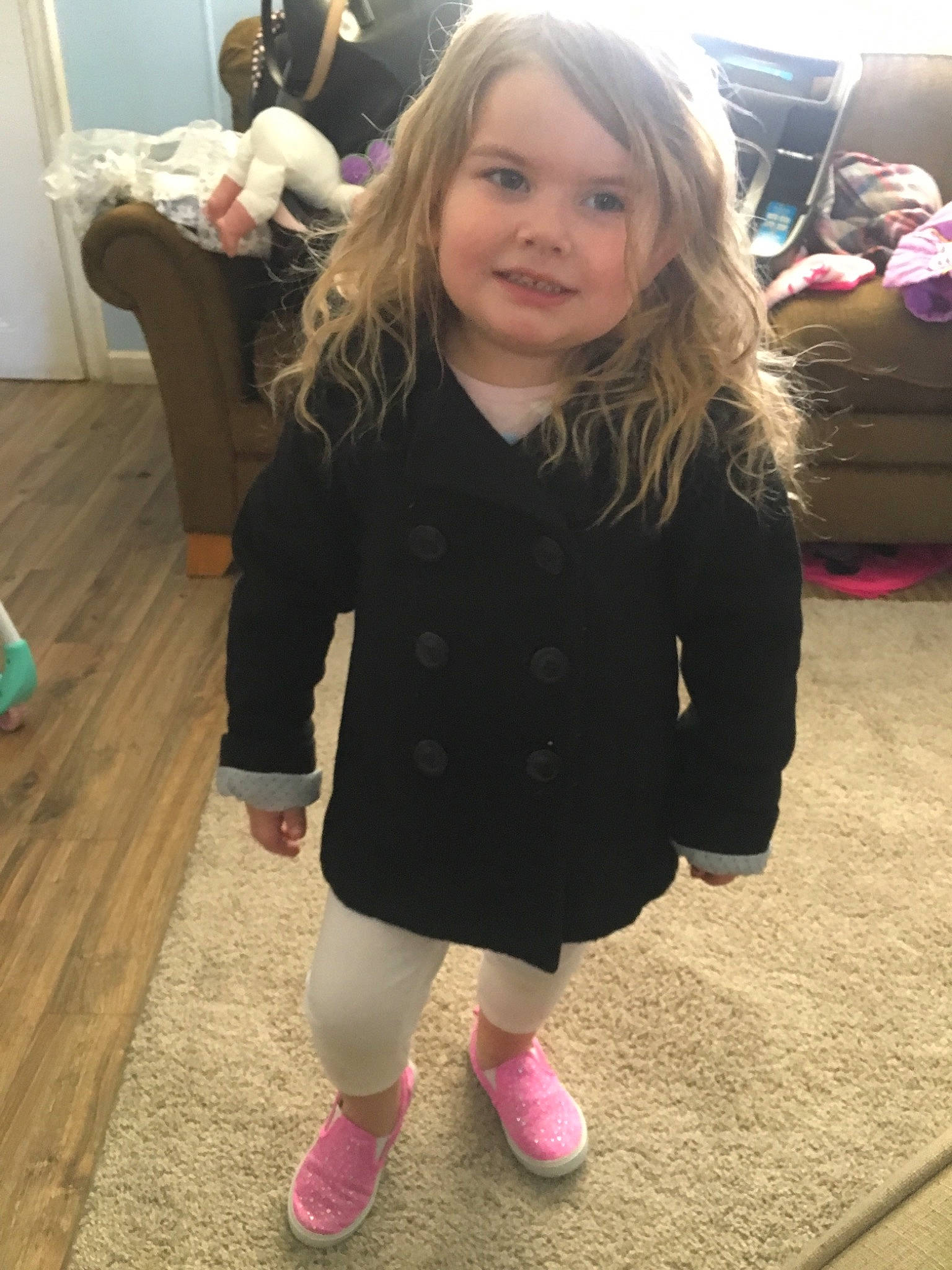 Sarabeth joined the competition — help win amazing prizes! blond, cheek, child, costume, dress, face, fashion_accessory, footwear, hair, hair_coloring, head, joy, leg, long_hair, outerwear, person, pink, shoe, skin, smile