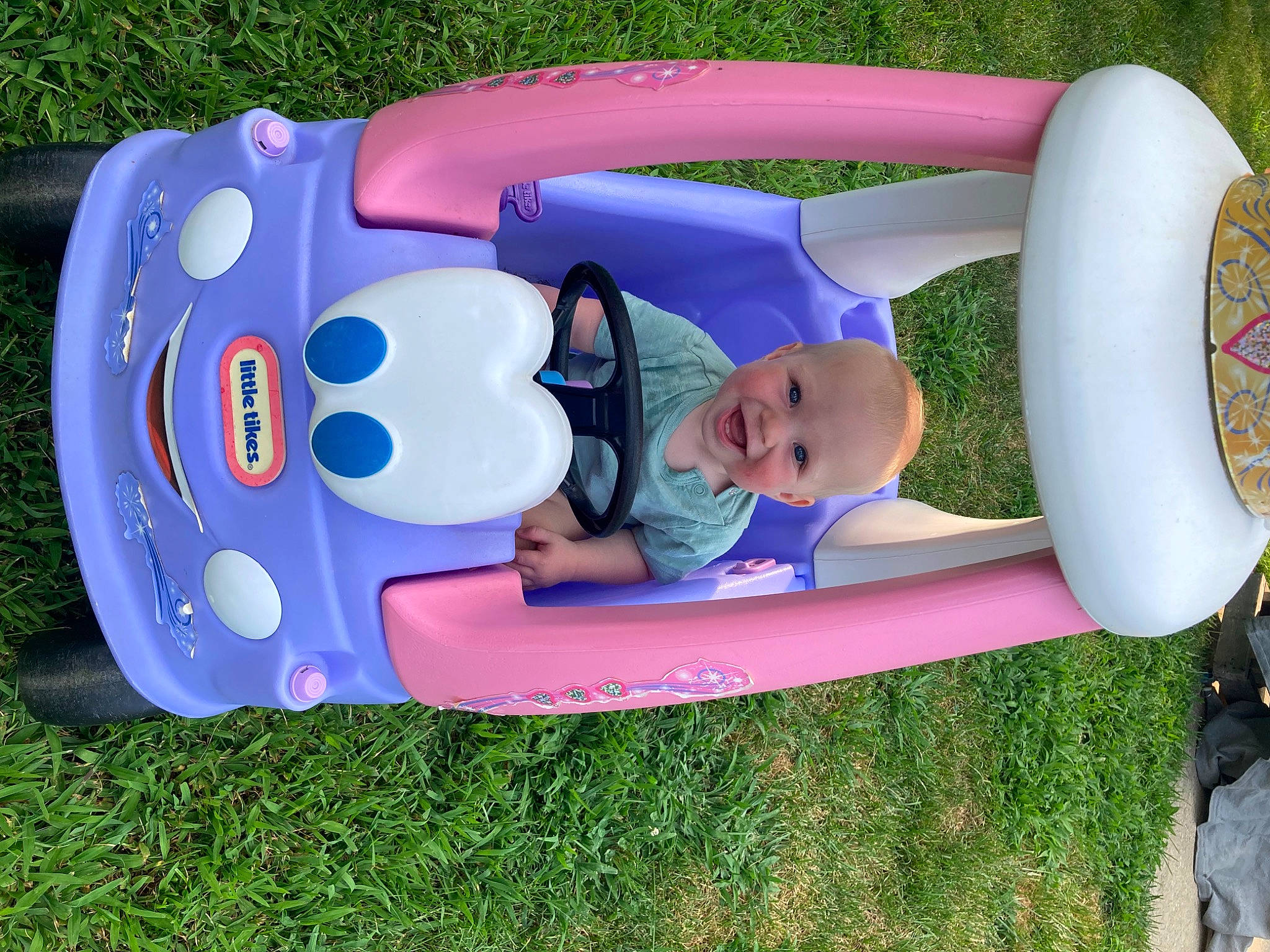 Timothy joined the competition — help win amazing prizes! baby_toddler_clothing, child, comfort, electric_blue, fun, games, grass, green, hat, inflatable, joy, lawn, leisure, person, pink, plastic, play, recreation, smile, sun_hat