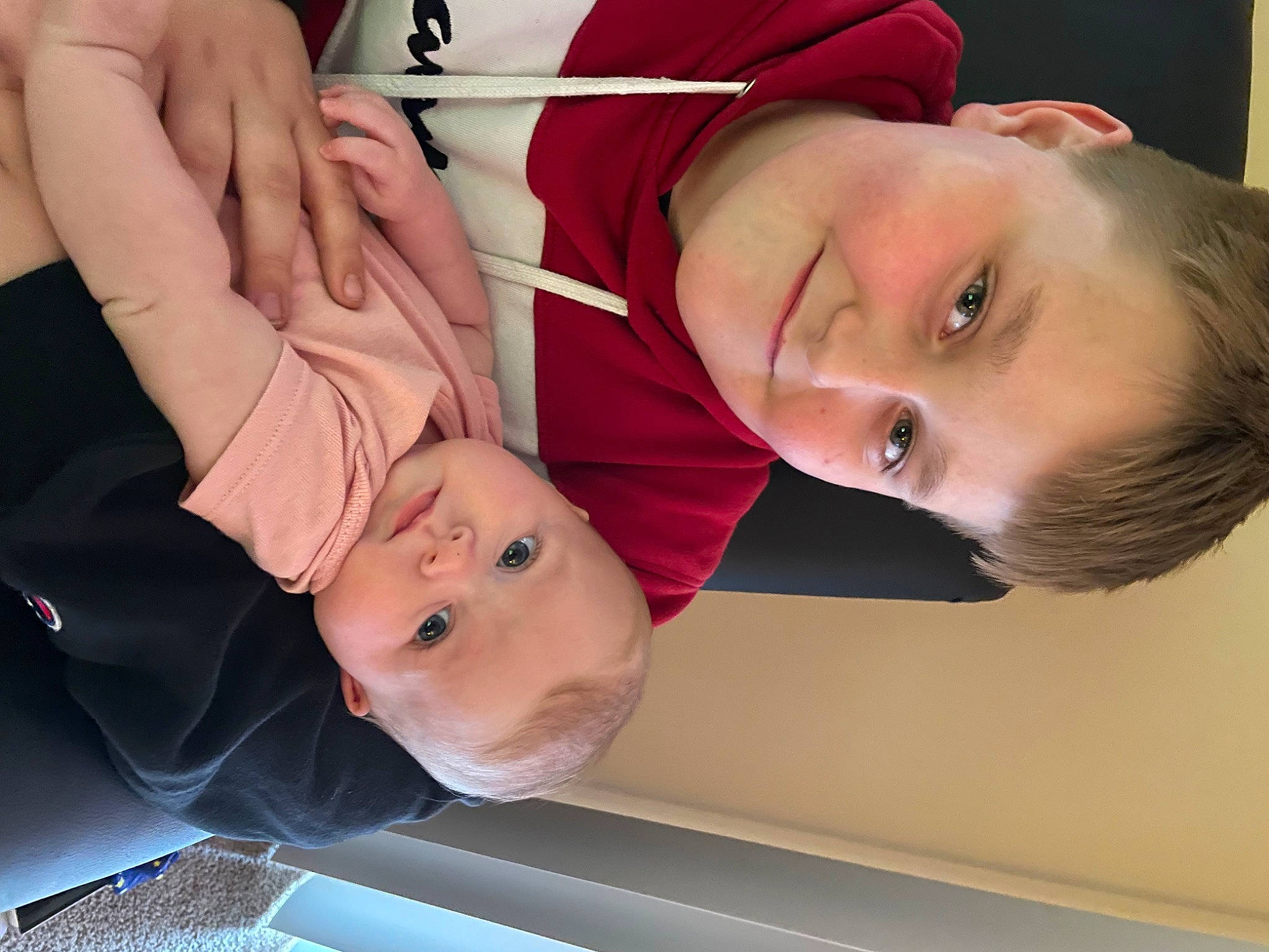 Alexander is registered to the contest to win money with this photo: baby, baby_toddler_clothing, cheek, child, comfort, facial_expression, finger, fun, gesture, hairstyle, happy, human_body, joy, mammal, mouth, nose, person, product, skin, sleeve