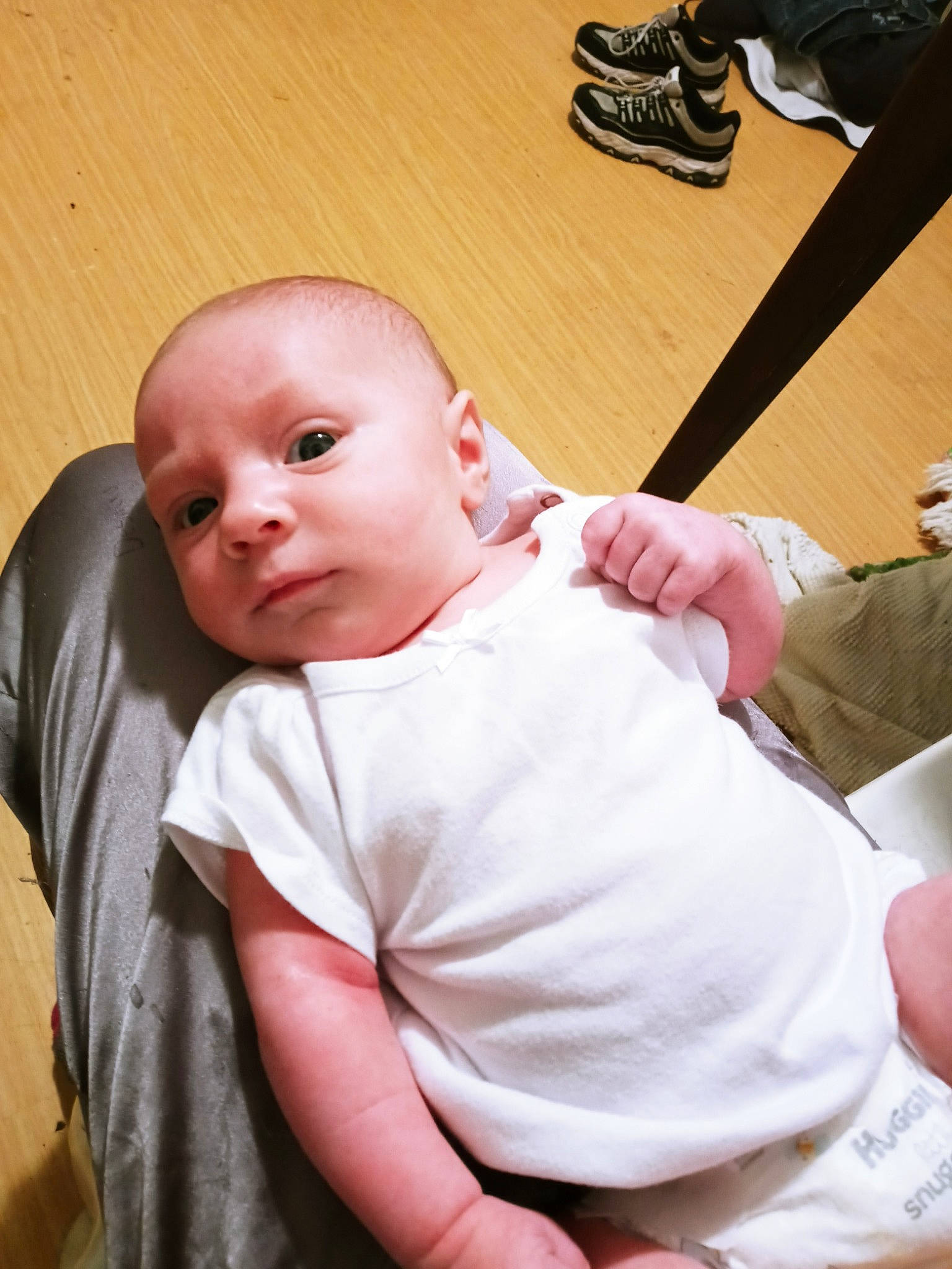 Mattie joined the competition — help win amazing prizes! abdomen, baby, baby_toddler_clothing, cheek, child, chin, comfort, elbow, finger, flooring, fun, joint, mouth, neck, person, sitting, skin, sleeve, thumb, toddler