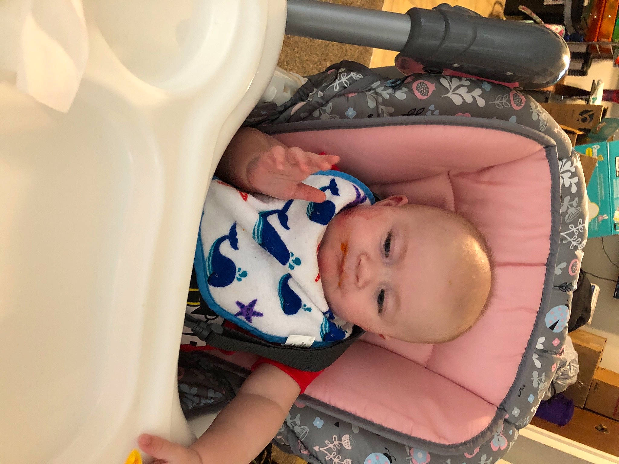 Isabelle joined the competition — help win amazing prizes! auto_part, baby, baby_carriage, baby_products, baby_toddler_clothing, car_seat, cheek, child, comfort, fun, hat, mouth, person, room, sitting, skin, toddler, vacation