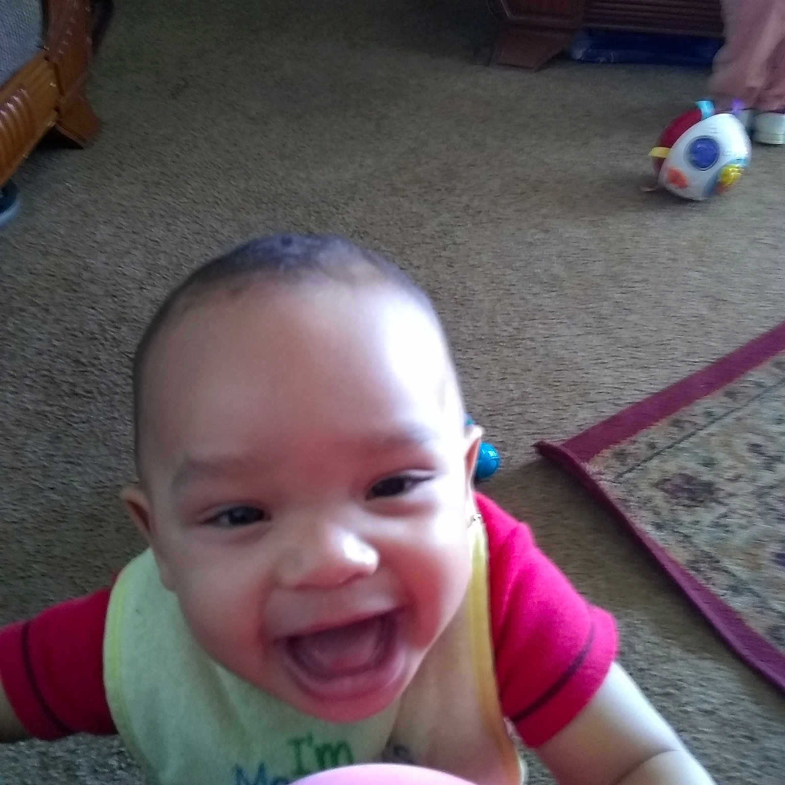 Darrell joined the competition — help win amazing prizes! baby, cheek, child, fun, head, mouth, person, play, sitting, skin, smile, toddler
