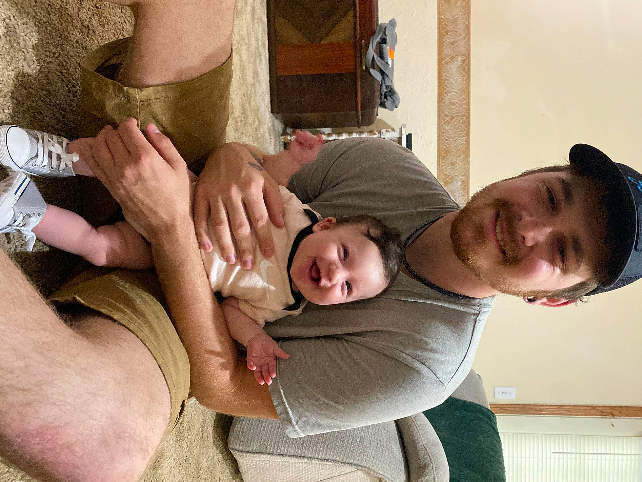 Holden joined the competition — help win amazing prizes! arm, comfort, elbow, eye, eyewear, gesture, happy, headwear, human_body, interaction, joint, joy, leg, mouth, muscle, neck, person, shorts, shoulder, smile