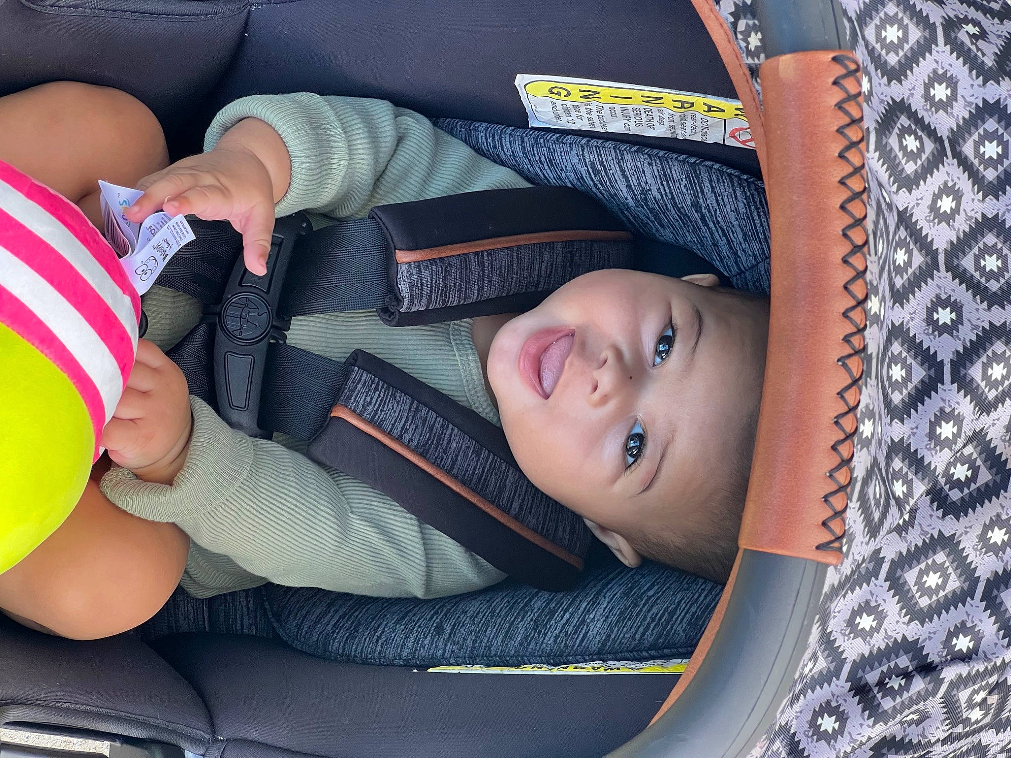 Irie is registered to the contest to win money with this photo: auto_part, baby, baby_carriage, baby_products, baby_toddler_clothing, balloon, beauty, car_seat, child, comfort, design, electric_blue, headwear, nail, organ, pattern, person, product, thumb, toddler