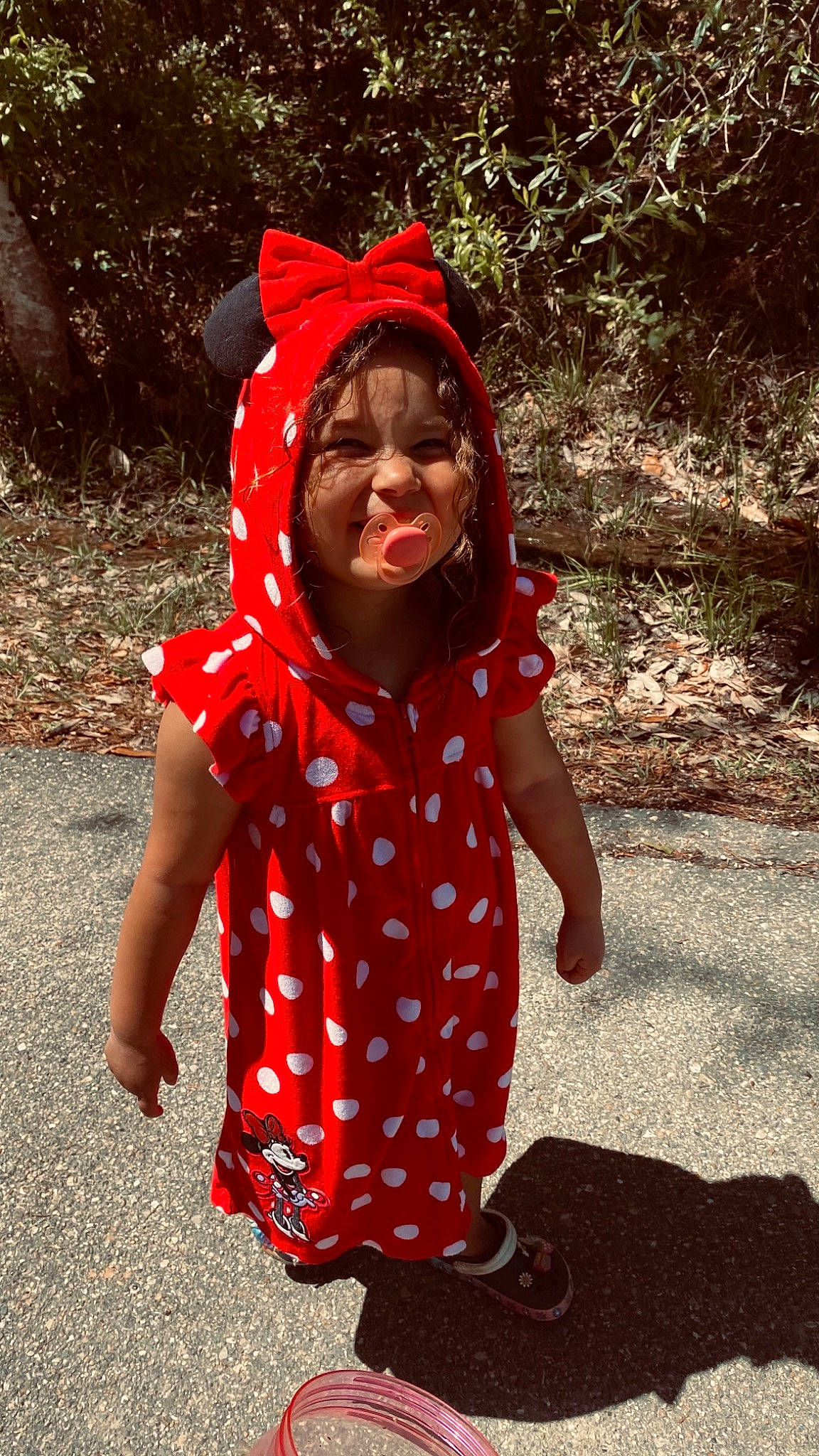 Gigi joined the competition — help win amazing prizes! adaptation, carmine, child, fashion_accessory, fun, gesture, grass, happy, headwear, joy, leisure, magenta, pattern, people_in_nature, person, recreation, sleeve, smile, street_fashion, t_shirt