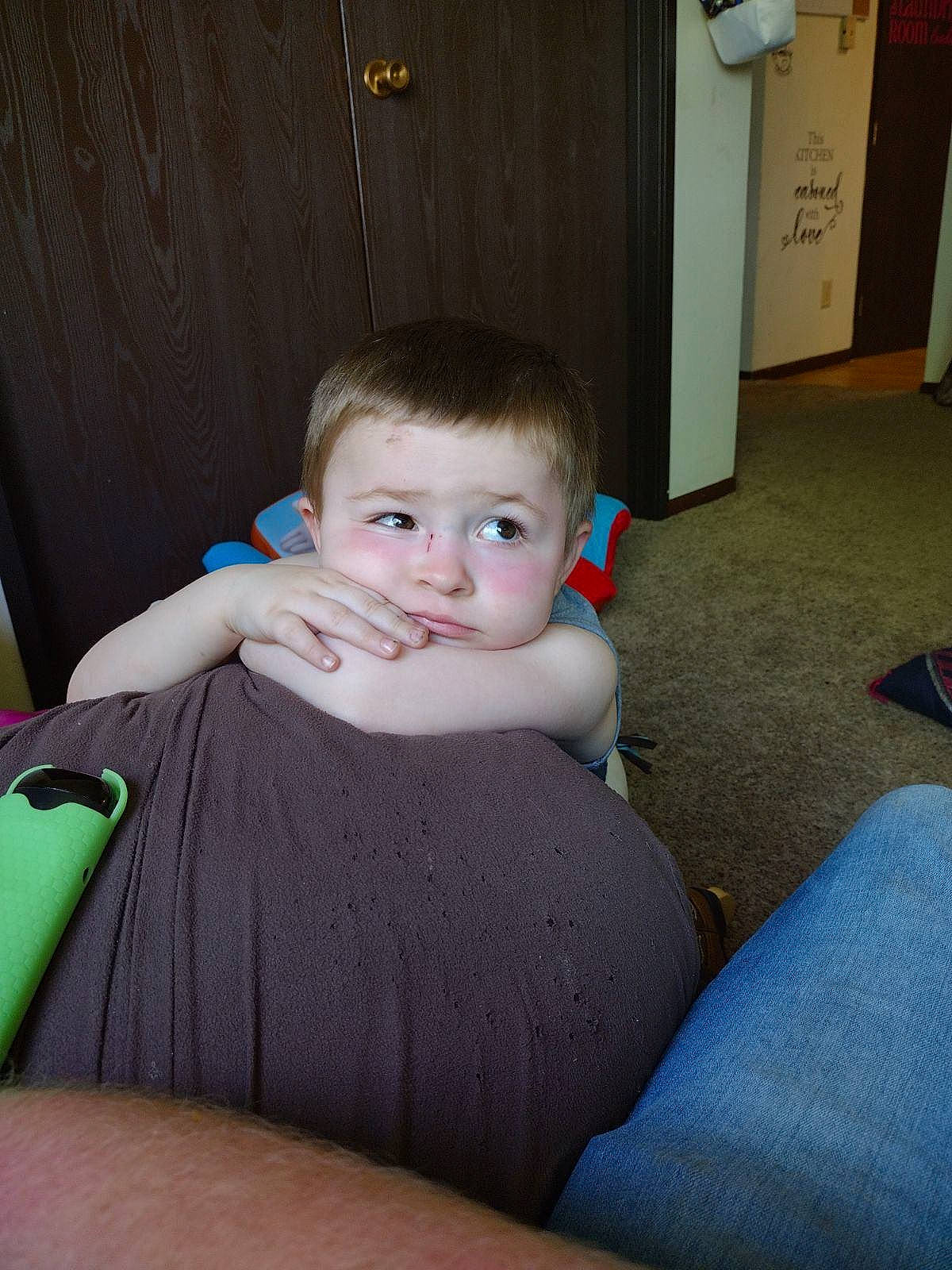 Colton joined the competition — help win amazing prizes! baby, chair, cheek, child, comfort, flooring, fun, grass, human_leg, knee, lap, leisure, nail, person, room, sitting, thigh, thumb, toddler, vacation