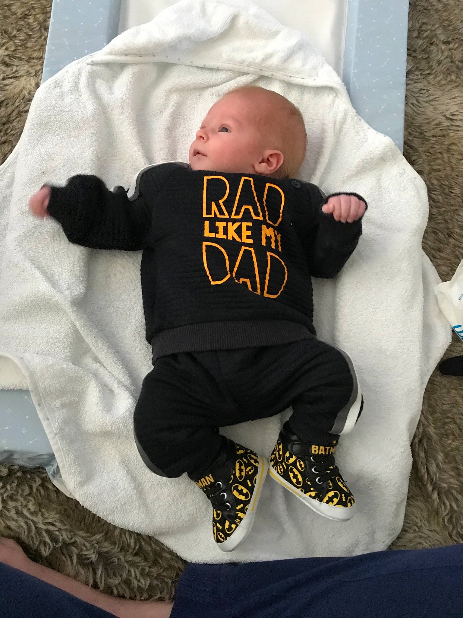 Conrad is registered to the contest to win money with this photo: baby, baby_products, baby_toddler_clothing, child, hoodie, linens, person, product, sleep, t_shirt, toddler