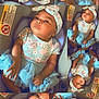Honesti is registered to the contest to win money with this photo: baby, infant, child, blue_dress, headband, car_seat, floral_pattern, tulle_skirt, cute, portrait, indoors, warning_label, collage, small_hands, adorable, laying_down, curious, calm, skin, closeup