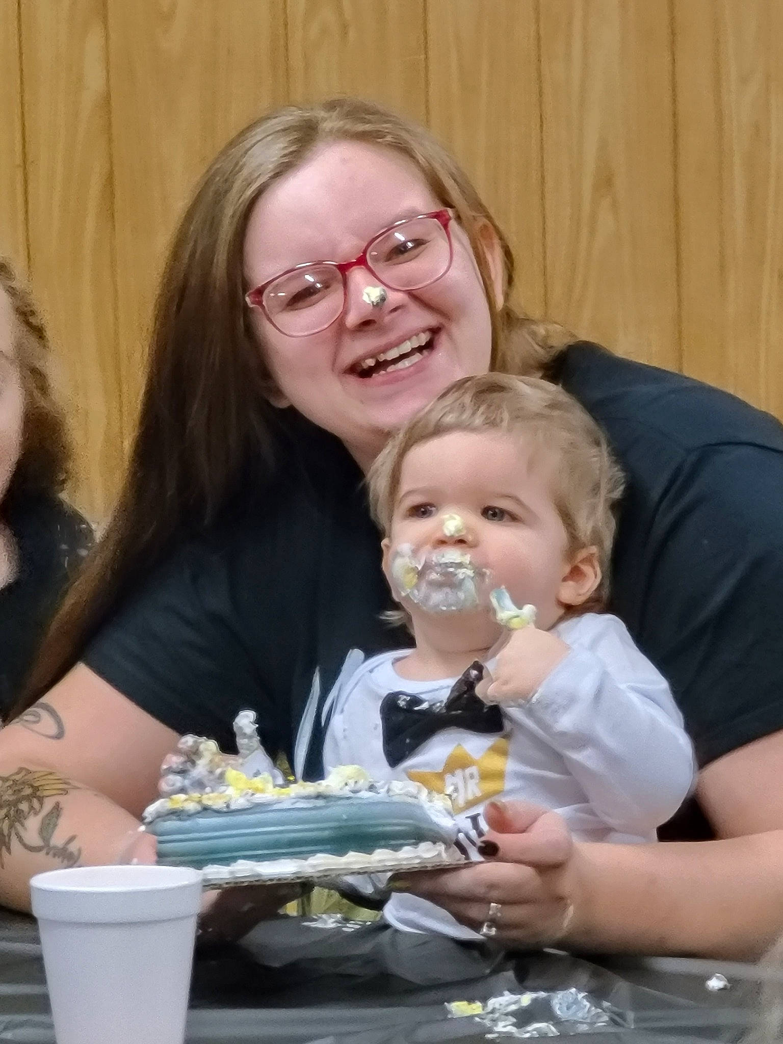 Dawson joined the competition — help win amazing prizes! baby, birthday_cake, cake, child, dessert, event, eyewear, face, food, fun, grandparent, happy, joy, person, sharing, sitting, smile, sweetness, t_shirt, tableware