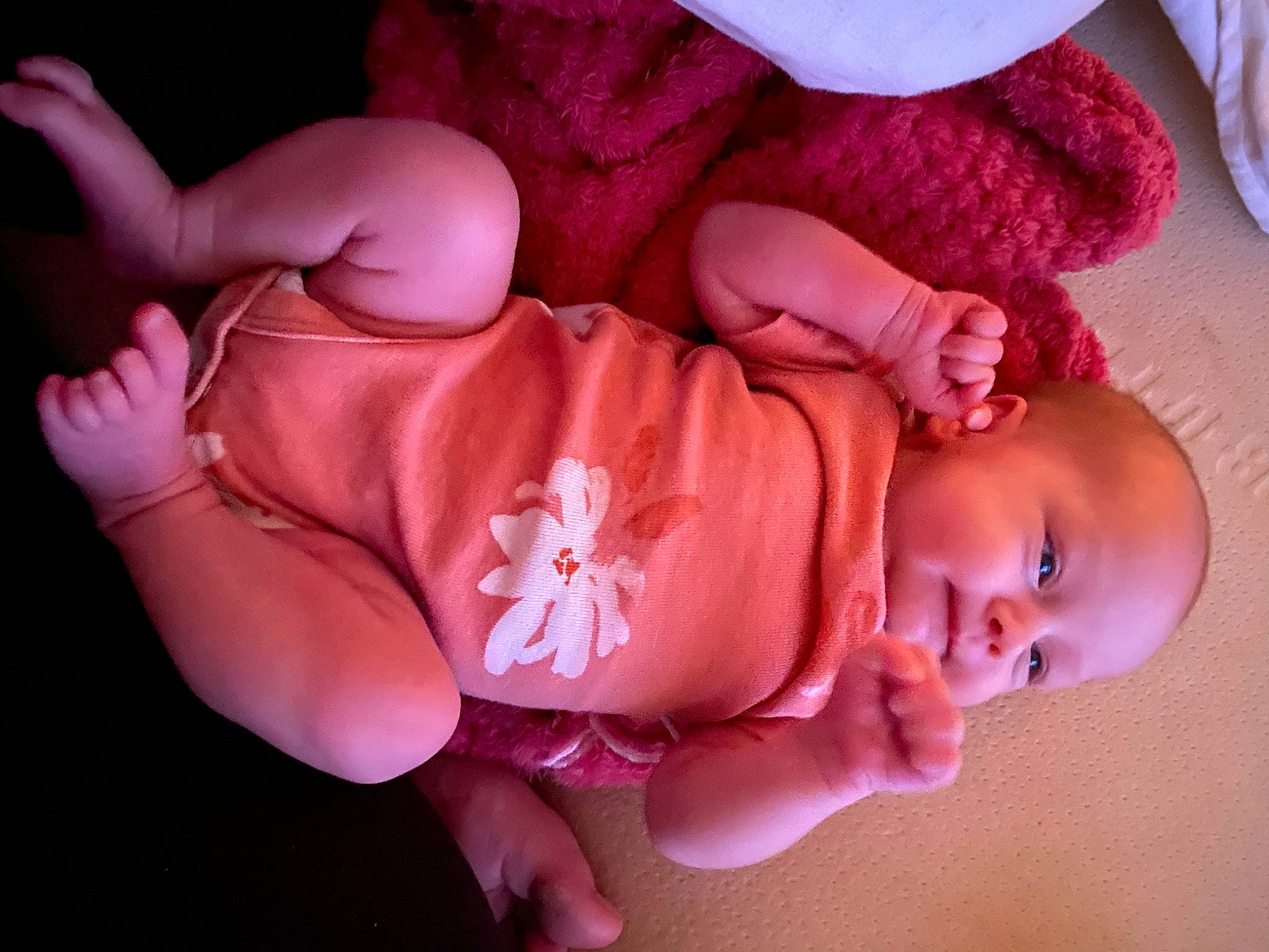 Harper is registered to the contest to win money with this photo: baby, baby_toddler_clothing, cheek, child, comfort, eye, facial_expression, finger, gesture, hand, human_body, leg, lip, mouth, muscle, nail, nose, person, pink, skin