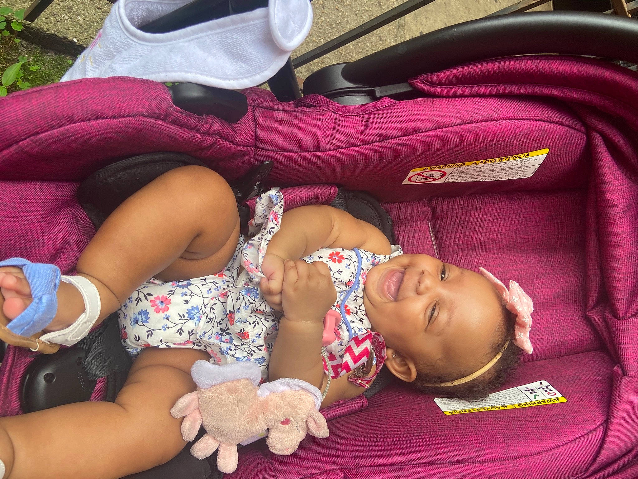 Illiana joined the competition — help win amazing prizes! arm, baby_toddler_clothing, child, comfort, fashion, fun, hand, hat, headgear, human_leg, joint, joy, leisure, magenta, pattern, person, pink, product, purple, textile