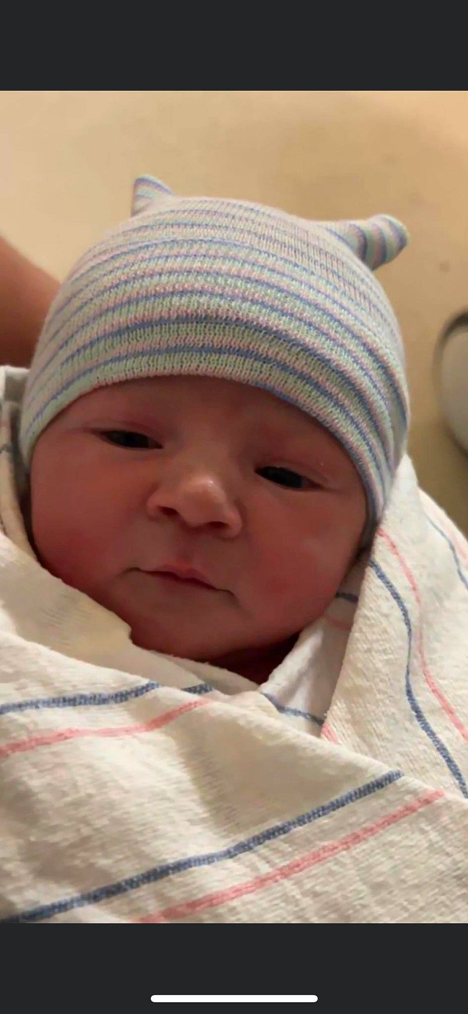 Kaia joined the competition — help win amazing prizes! baby, baby_toddler_clothing, cap, cheek, child, chin, close_up, comfort, eye, eyebrow, face, hat, head, headgear, headwear, lip, nose, person, skin, smile