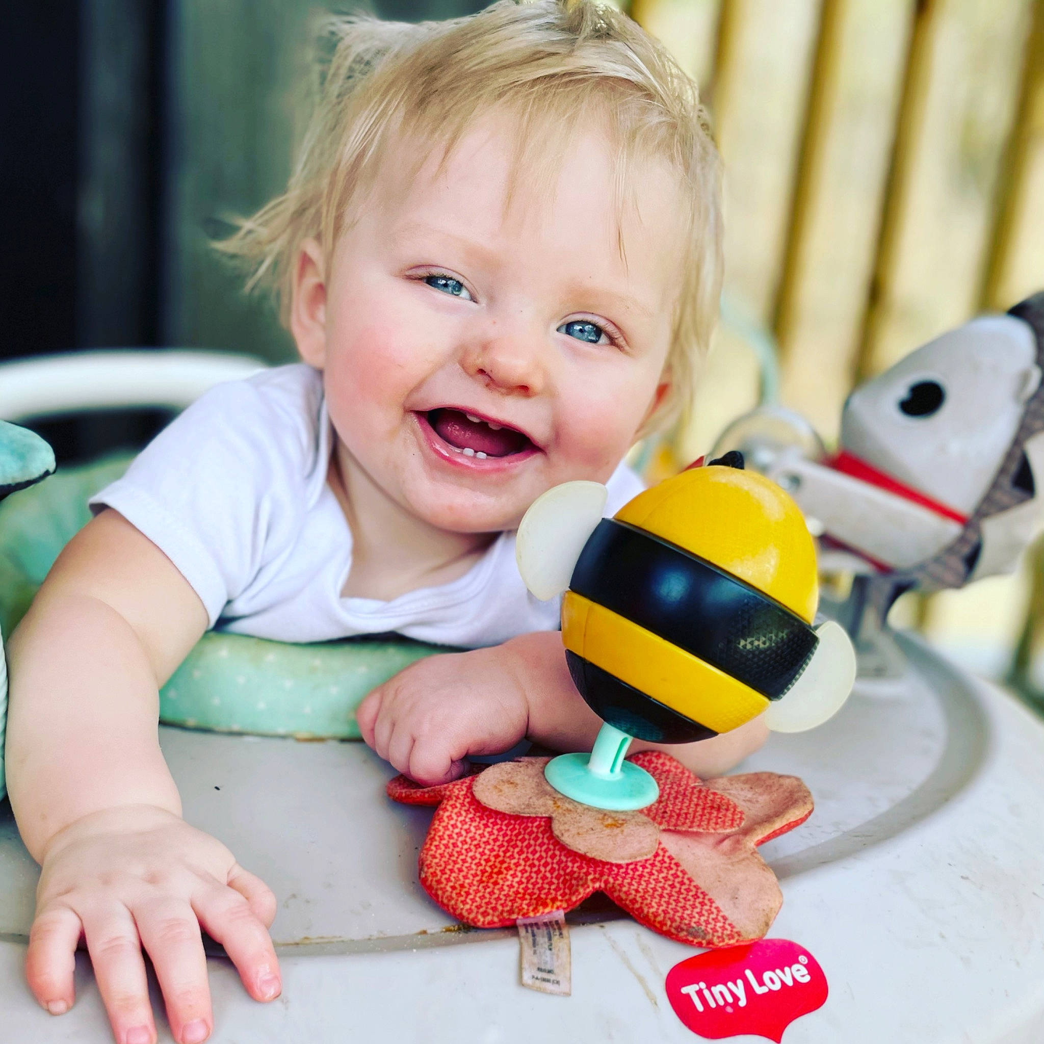 Reed joined the competition — help win amazing prizes! baby, baby_playing_with_toys, baby_products, baby_toddler_clothing, cheek, child, face, facial_expression, finger, fun, hand, happy, joy, leisure, person, photograph, skin, smile, toddler, toy