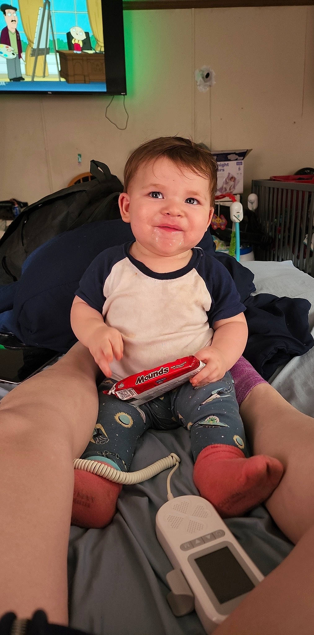 Austin joined the competition — help win amazing prizes! baby_toddler_clothing, cheek, comfort, face, facial_expression, fun, hairstyle, happy, head, joint, joy, knee, lap, leg, person, shorts, shoulder, skin, smile, thigh