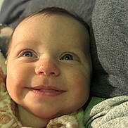Millie-Grace joined the competition — help win amazing prizes! baby, smile, face, closeup, infant, blanket, cozy, soft, texture, child, portrait, happy, young, skin, eyes, expression, warmth, comfort, cuddle, rest