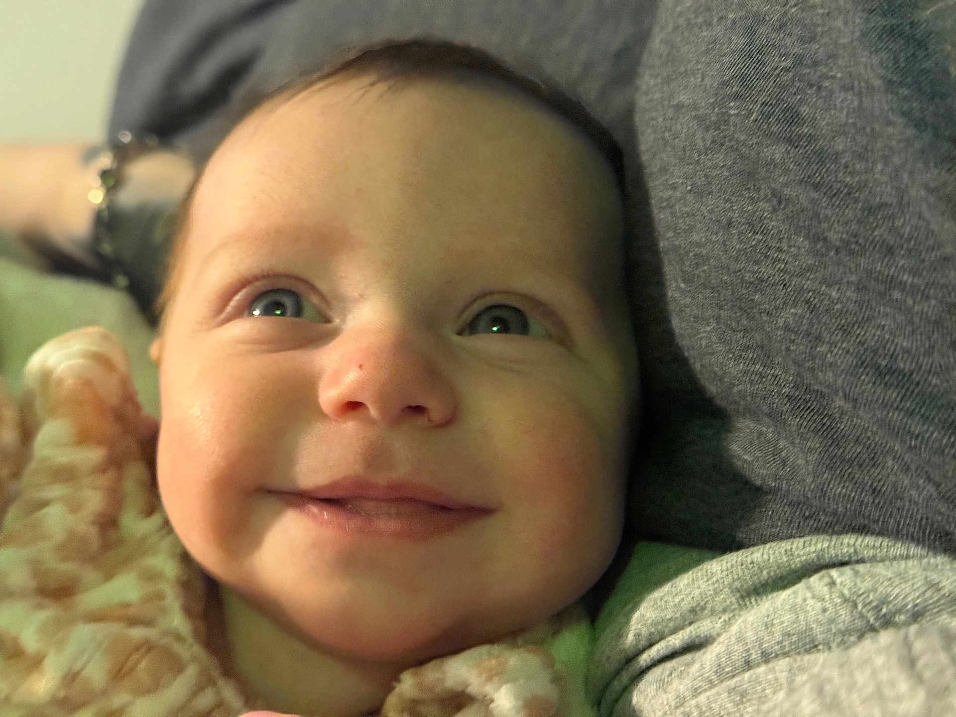 Millie-Grace joined the competition — help win amazing prizes! baby, smile, face, closeup, infant, blanket, cozy, soft, texture, child, portrait, happy, young, skin, eyes, expression, warmth, comfort, cuddle, rest