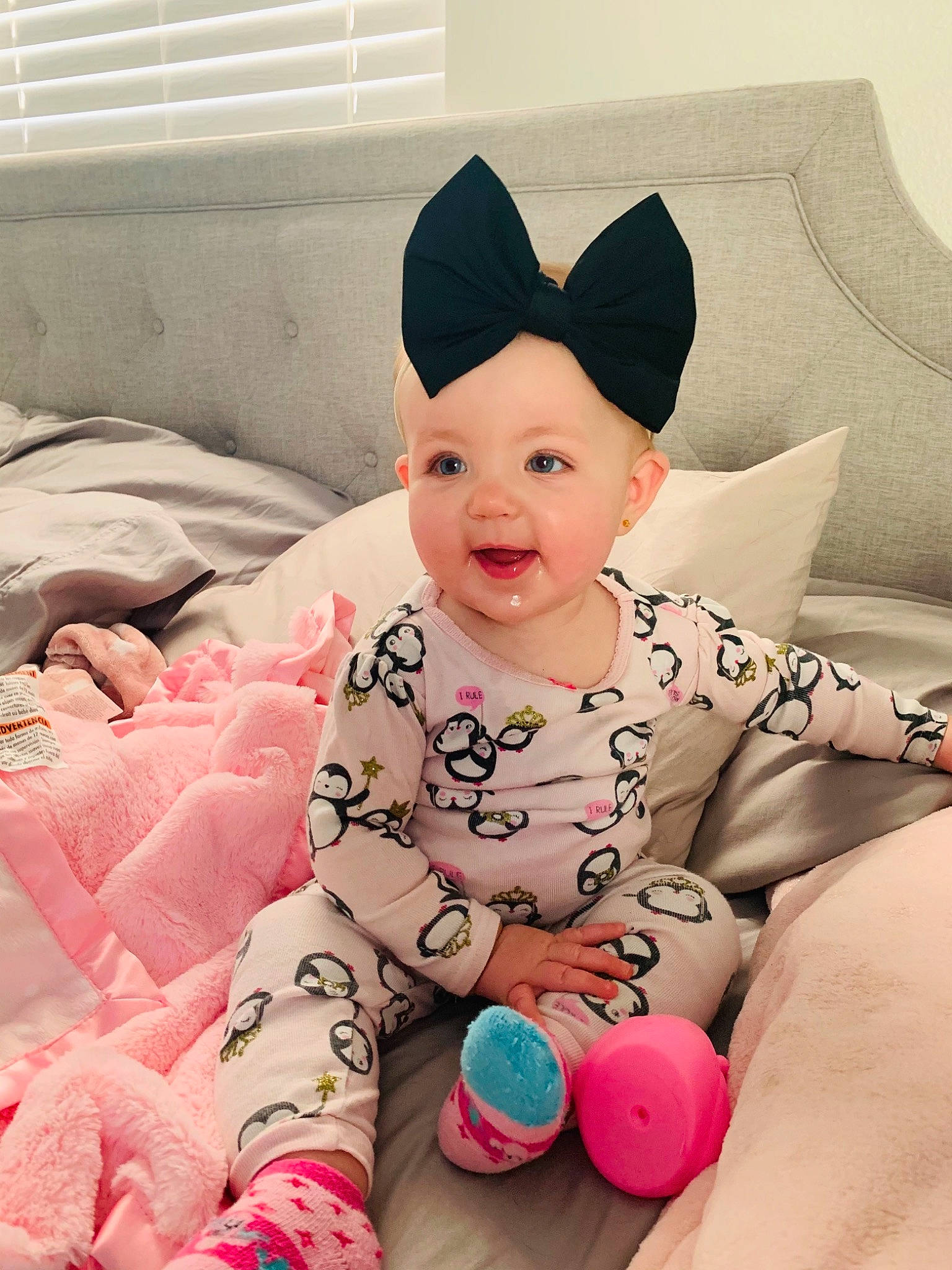 Karsyn joined the competition — help win amazing prizes! arm, baby, baby_toddler_clothing, cap, clothing, facial_expression, happy, headwear, human, human_body, leg, mammal, mouth, organ, person, photograph, product, skin, sleeve, smile