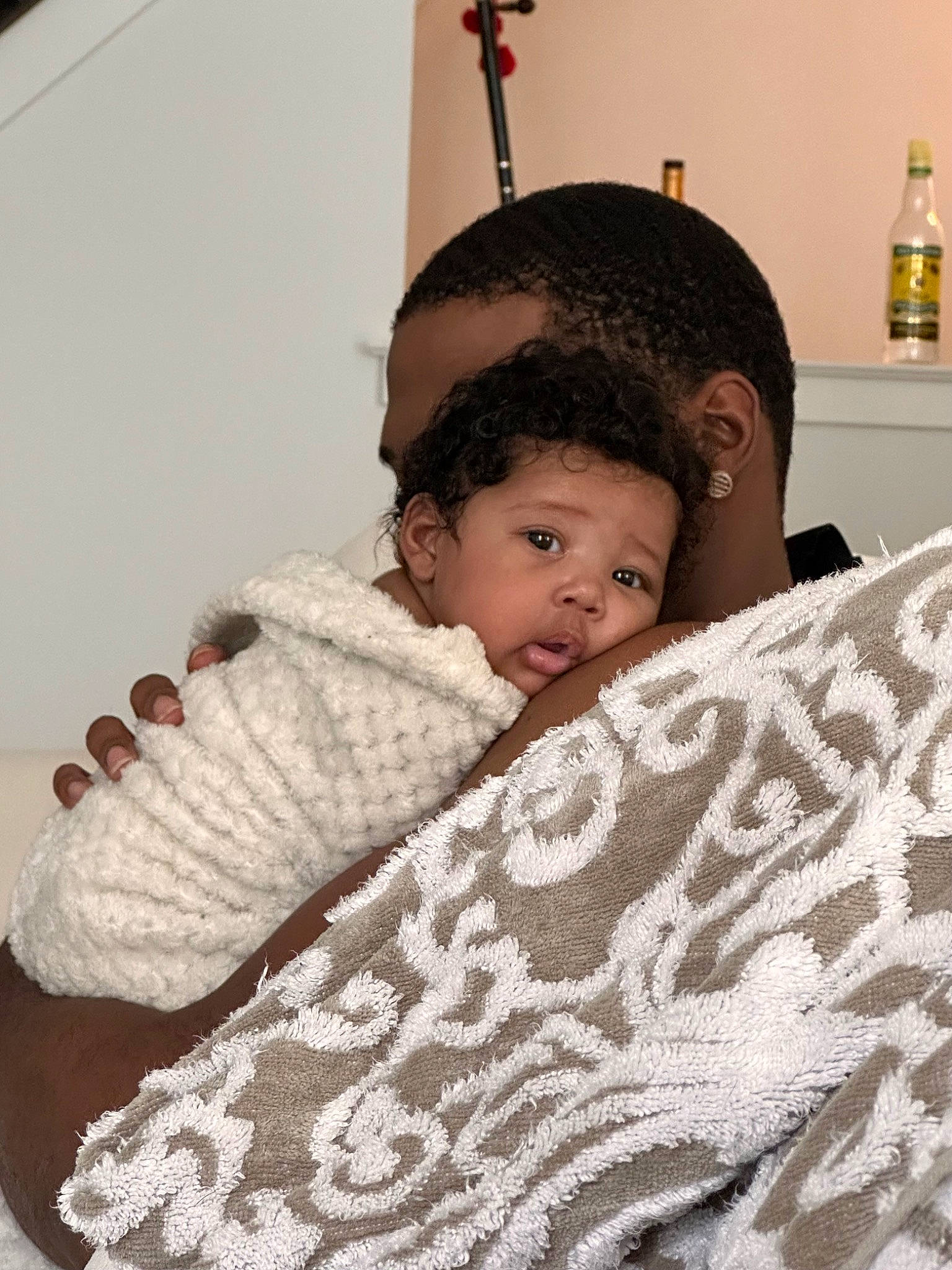 Kaliyah joined the competition — help win amazing prizes! baby, baby_products, baby_toddler_clothing, bedding, child, comfort, eye, eyebrow, eyelash, face, flooring, hairstyle, happy, head, linens, pattern, person, room, skin, sleeve