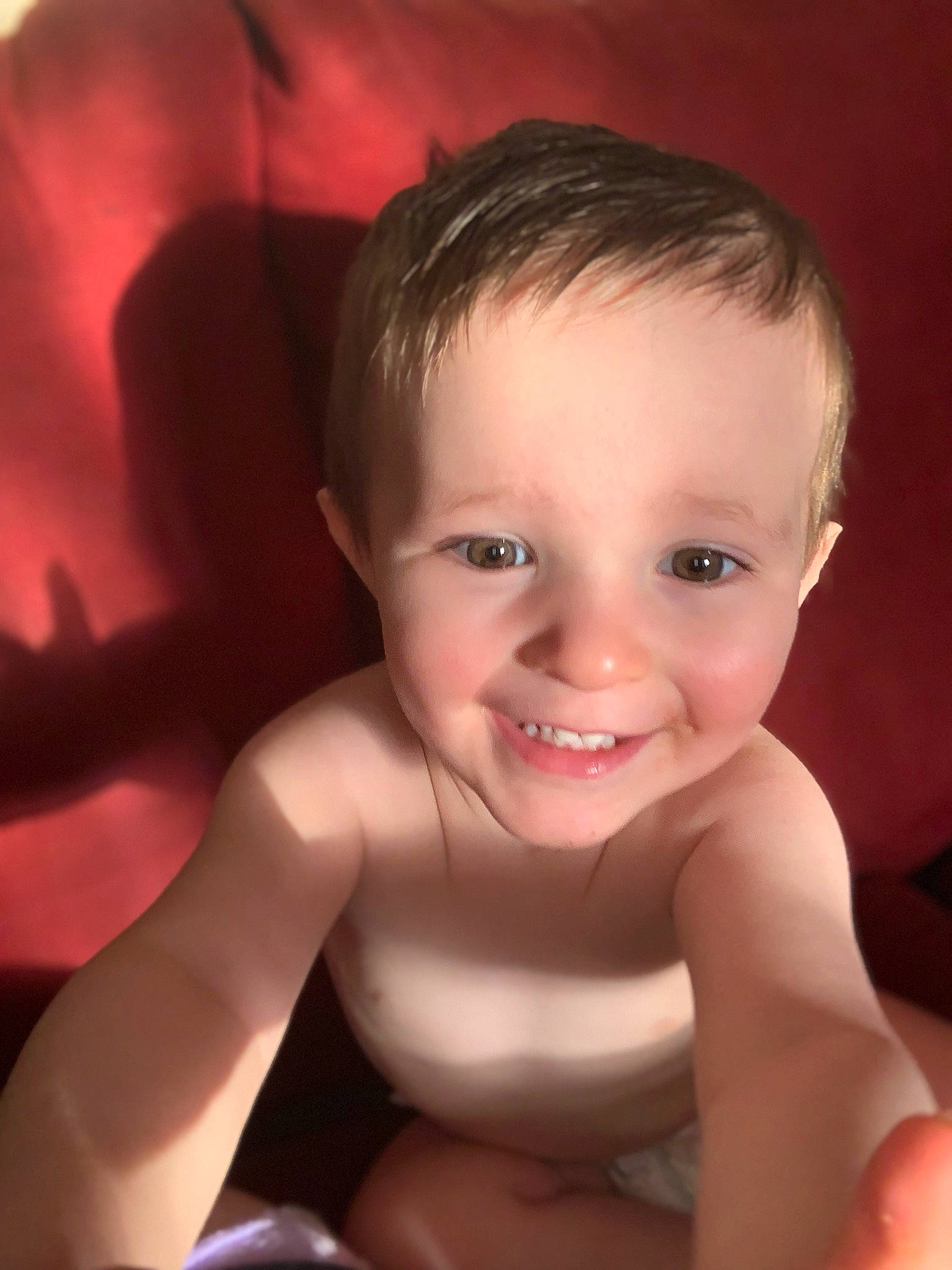 Arden joined the competition — help win amazing prizes! arm, baby, beauty, cheek, child, chin, eye, eyebrow, face, facial_expression, forehead, fun, head, joy, lip, mouth, nose, person, pink, skin