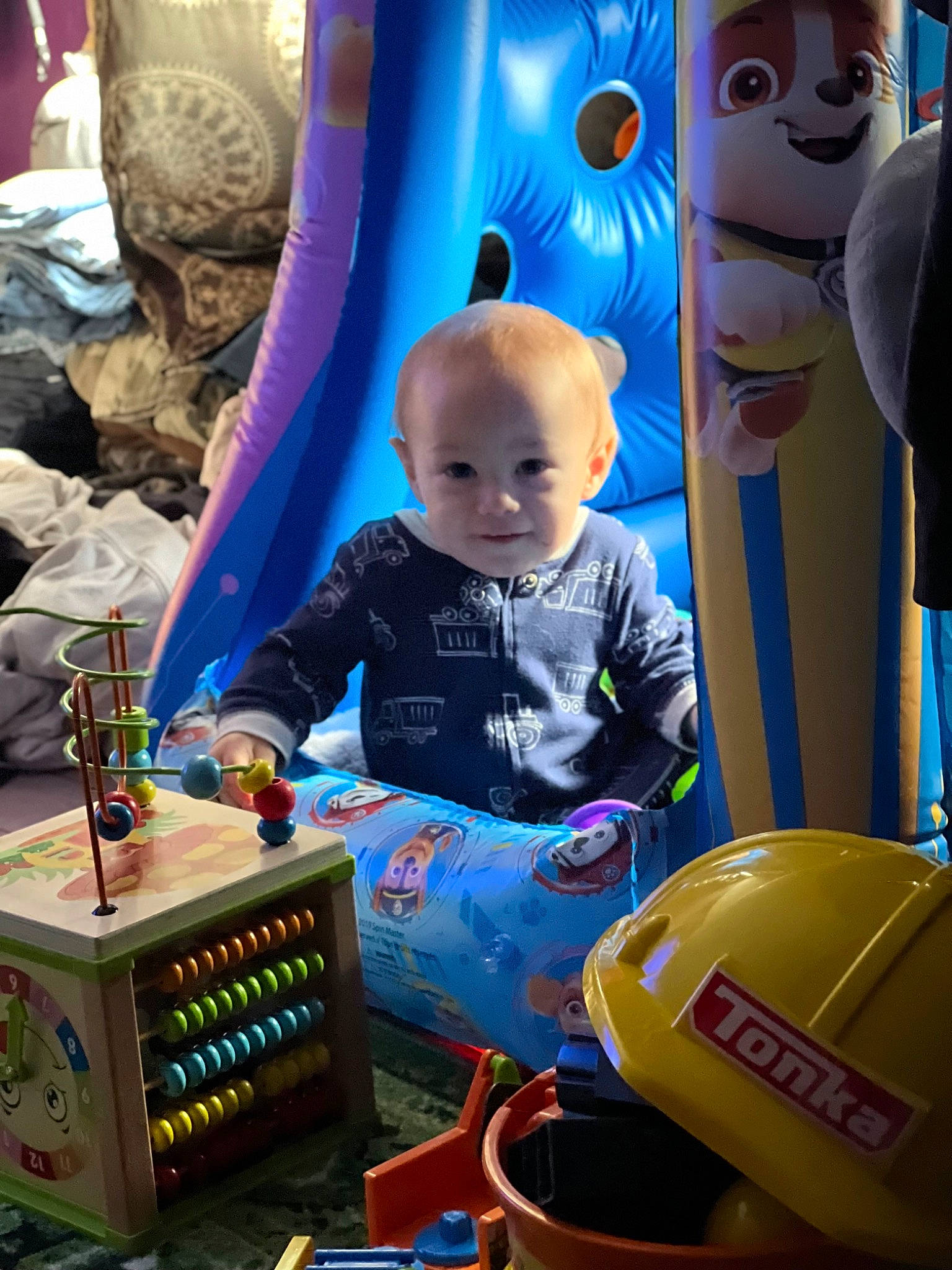 Ryder joined the competition — help win amazing prizes! baby, blue, child, electric_blue, event, fun, games, leisure, person, plastic, play, purple, recreation, room, sitting, snapshot, t_shirt, toddler, toy, vacation