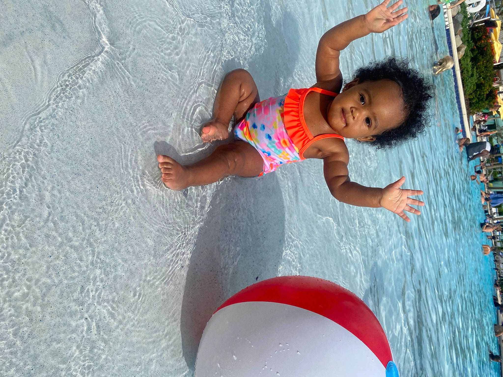 Aaliyah is registered to the contest to win money with this photo: baby, baby_toddler_clothing, child, chute, fun, happy, leisure, nonbuilding_structure, person, play, recreation, toddler, vacation, water