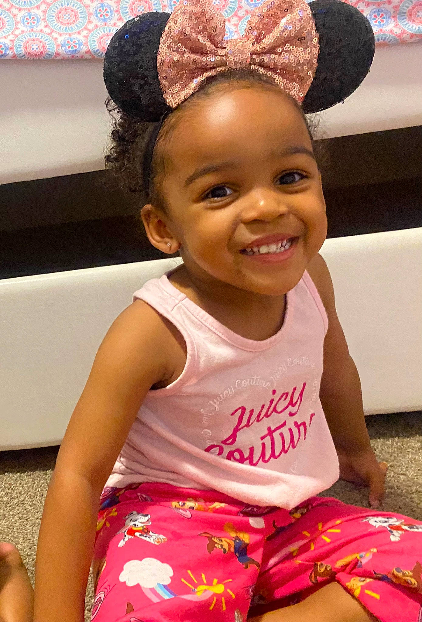 Ariah is registered to the contest to win money with this photo: baby_toddler_clothing, cheek, ear, eye, face, facial_expression, fashion, fun, hairstyle, happy, head, human, human_body, joy, organ, person, photograph, pink, skin, smile