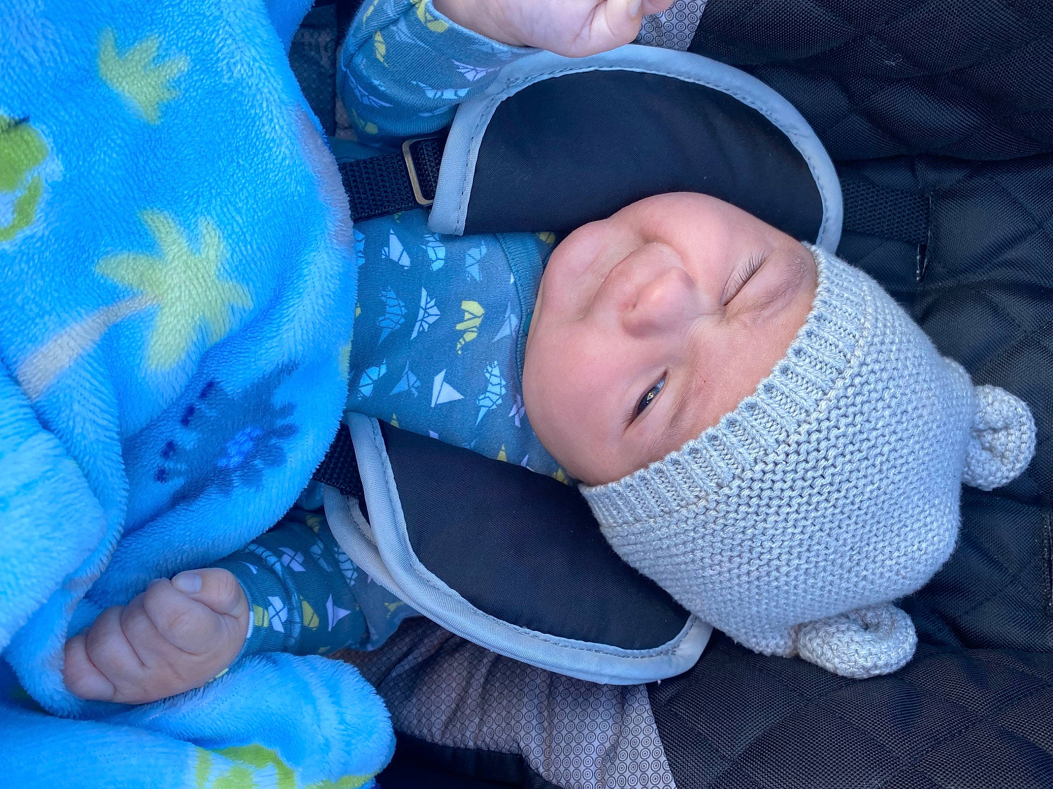 Alex is registered to the contest to win money with this photo: azure, baby, baby_products, baby_sleeping, baby_toddler_clothing, blue, cap, cheek, child, comfort, electric_blue, fashion_accessory, finger, hat, headwear, nap, pattern, person, sleep, smile