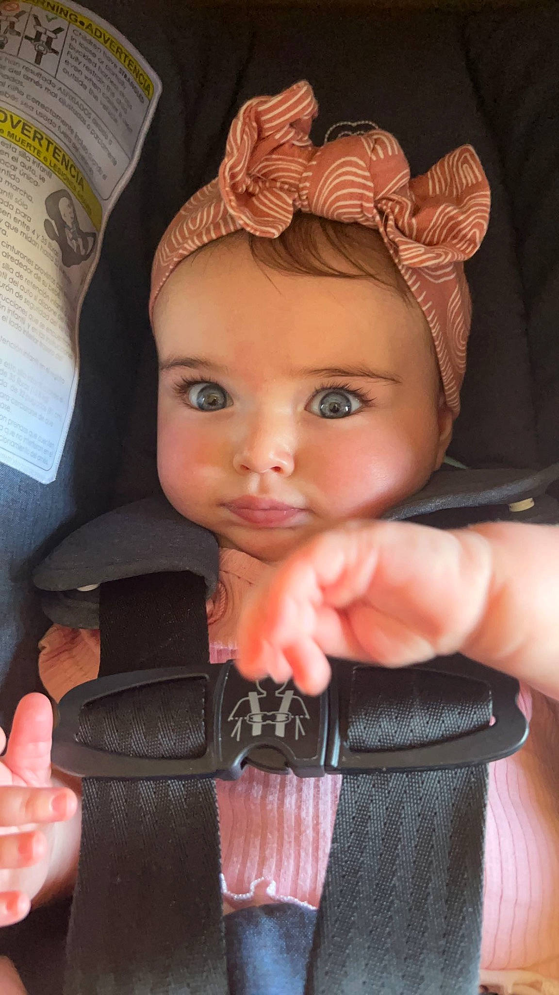 Alice joined the competition — help win amazing prizes! baby, brown_hair, cheek, child, doll, eyelash, fashion_accessory, finger, gesture, hand, headpiece, headwear, iris, jewellery, nail, person, skin, sleeve, thumb, toddler