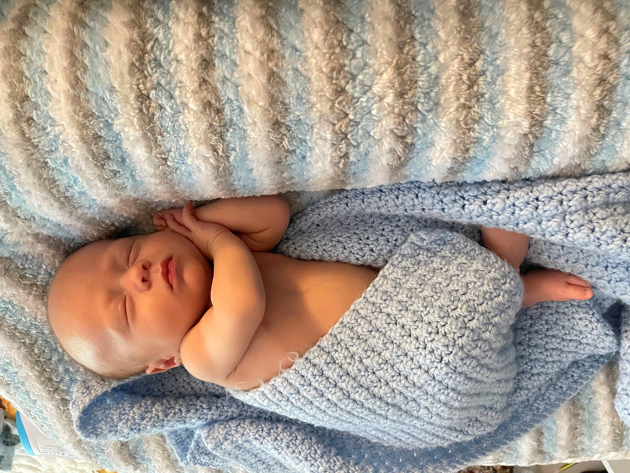 Cyrus joined the competition — help win amazing prizes! abdomen, arm, baby, baby_sleeping, bedding, child, comfort, finger, hand, headgear, human_body, human_leg, leg, linens, muscle, person, textile, thigh, trunk, wood
