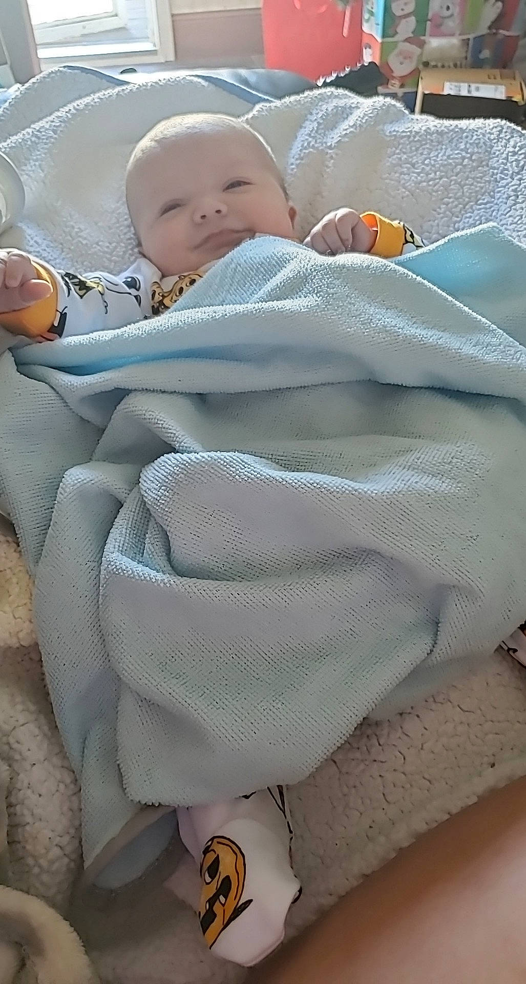 Jeremy is registered to the contest to win money with this photo: baby, baby_products, baby_safety, baby_sleeping, baby_toddler_clothing, child, comfort, linens, pattern, person, product, sleep, thumb, toddler, white