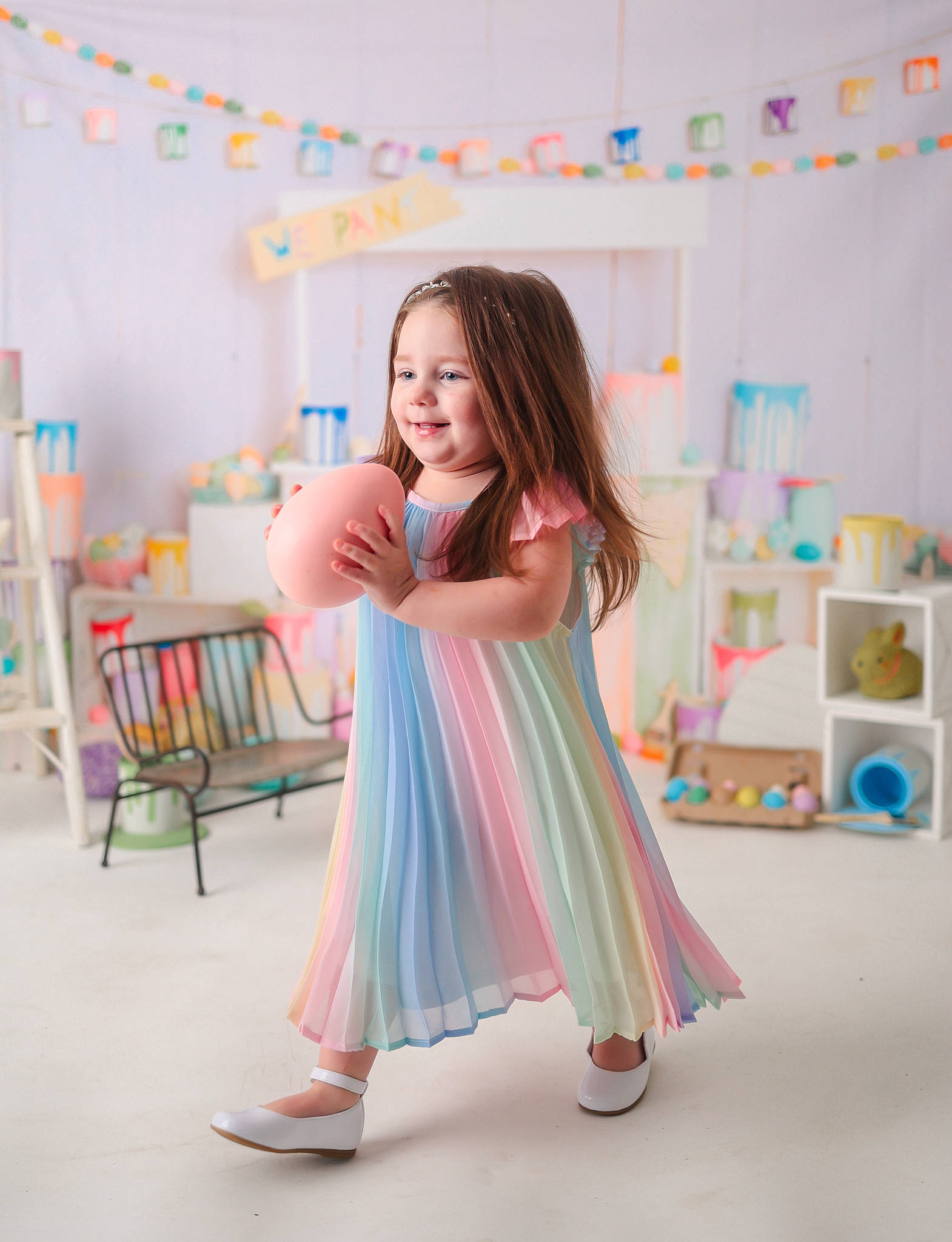 Adeline is registered to the contest to win money with this photo: barefoot, chair, child, dress, event, fashion_design, flooring, foot, fun, happy, human_leg, joy, knee, leg, leisure, magenta, person, pink, sandal, smile